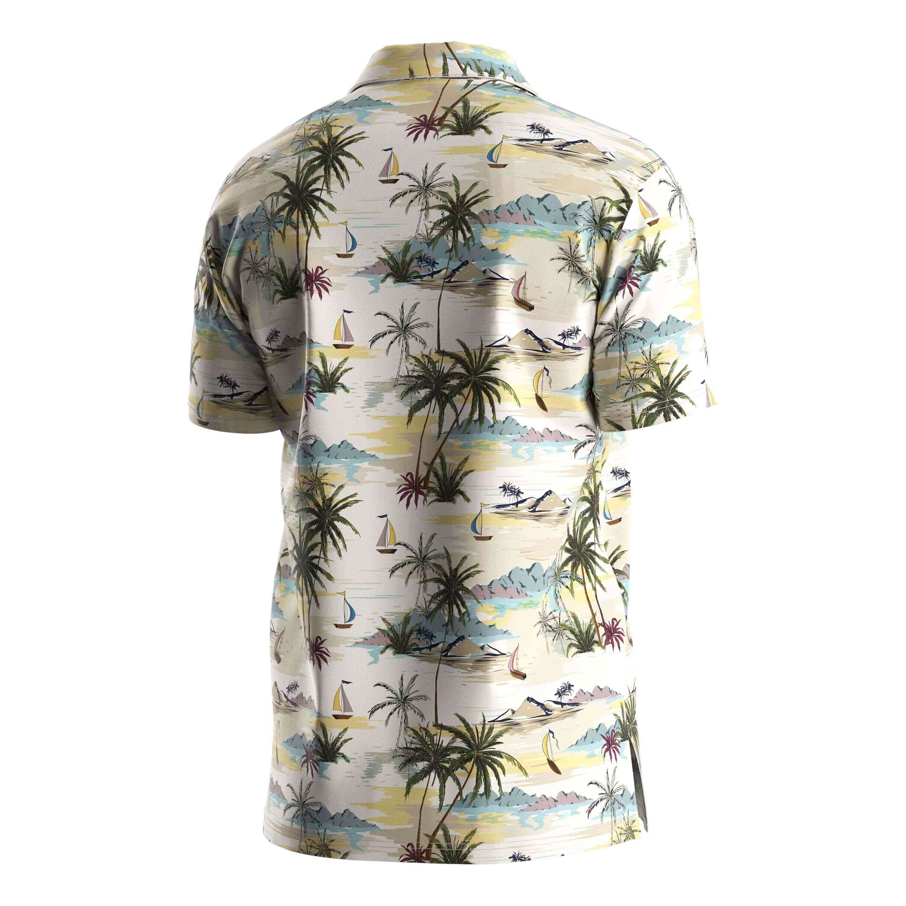 
                RISE template Hawaiian shirt coconut island beach wear V Neck short sleeves button up