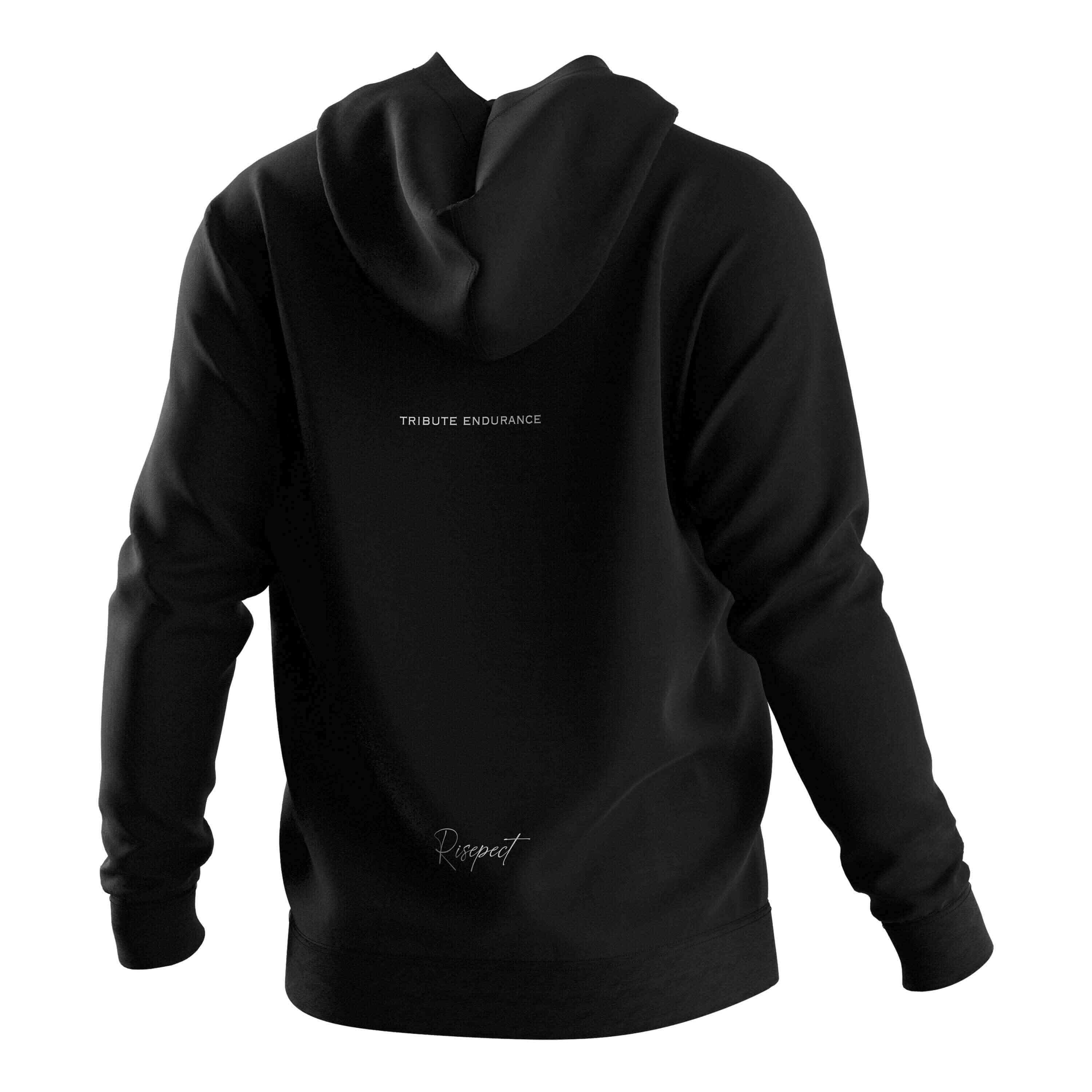 
                RISE dark black hooded tee shirts custom new hoodie 2024 brand long sleeves