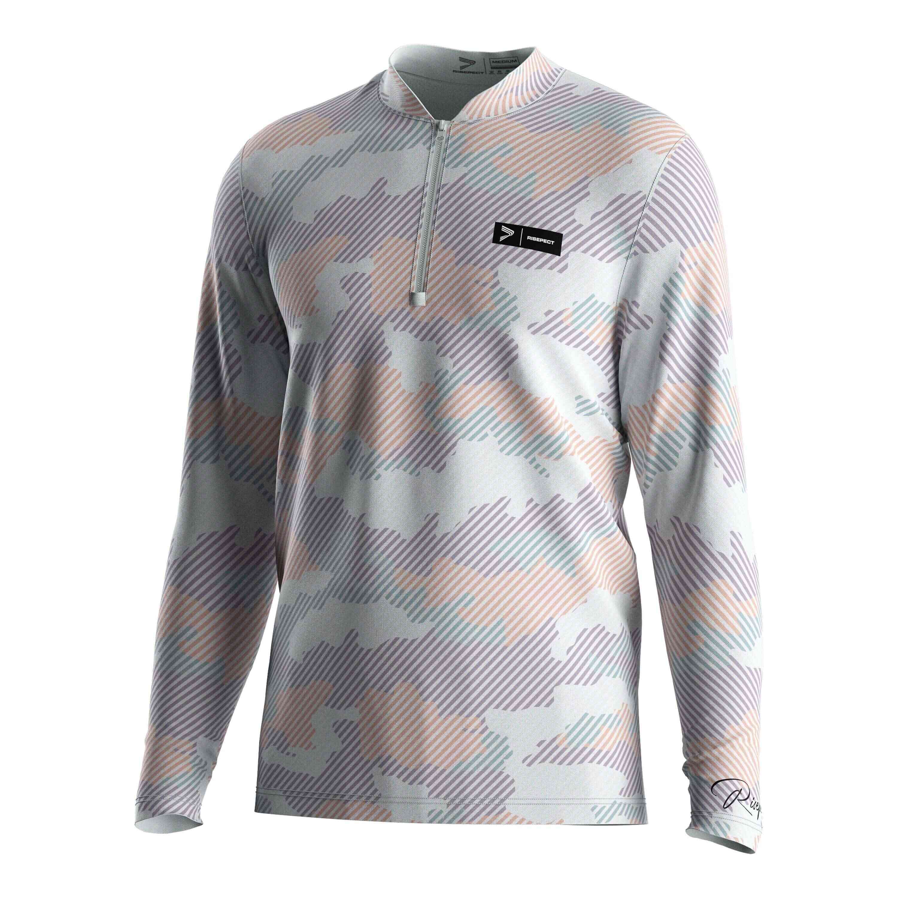 
                RISE company polo shirts supplier polo shirt camouflage 1/4 zip wholesale