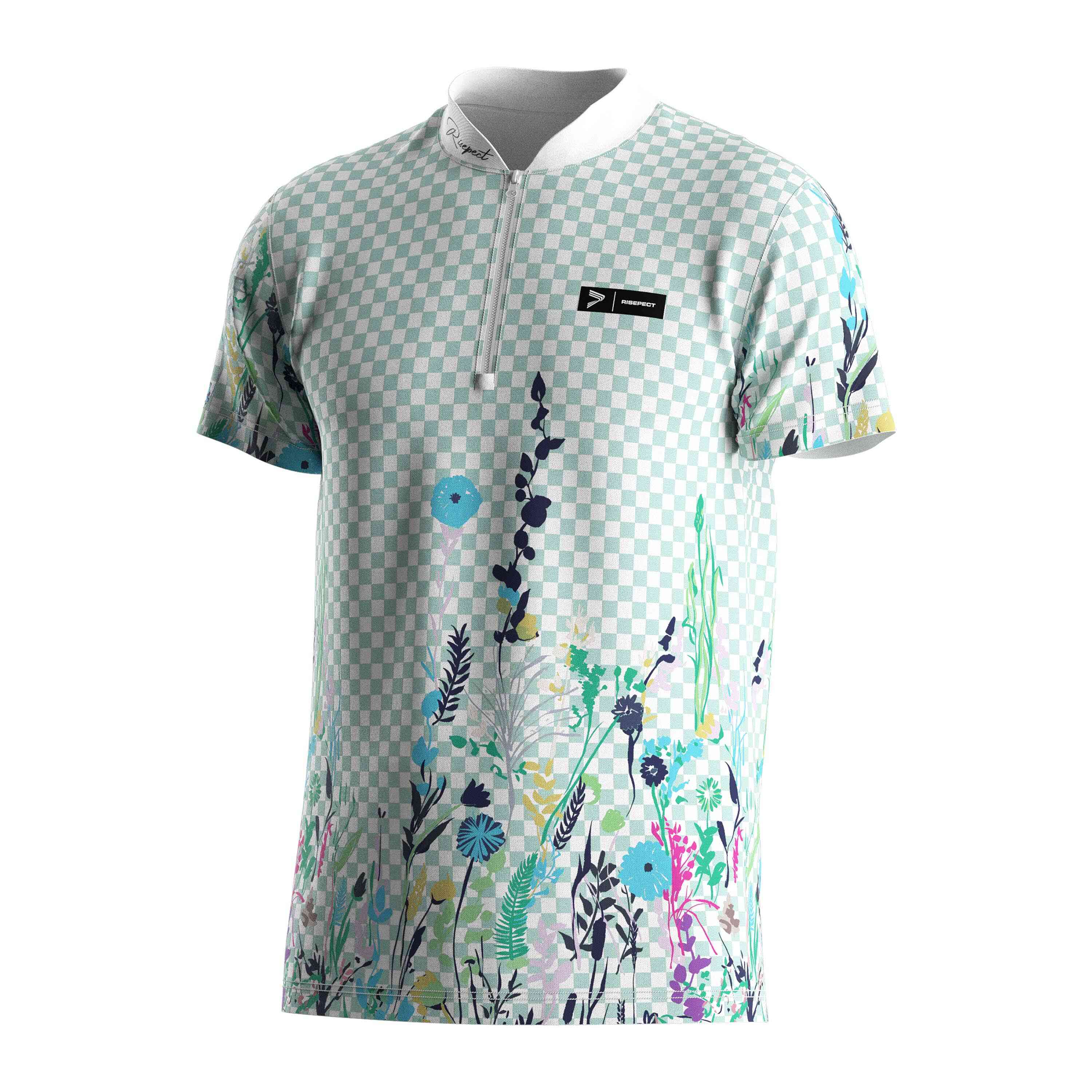 
                RISE athletic fit polo shirts classic polo shirts flower and grass 1/4 zip custom