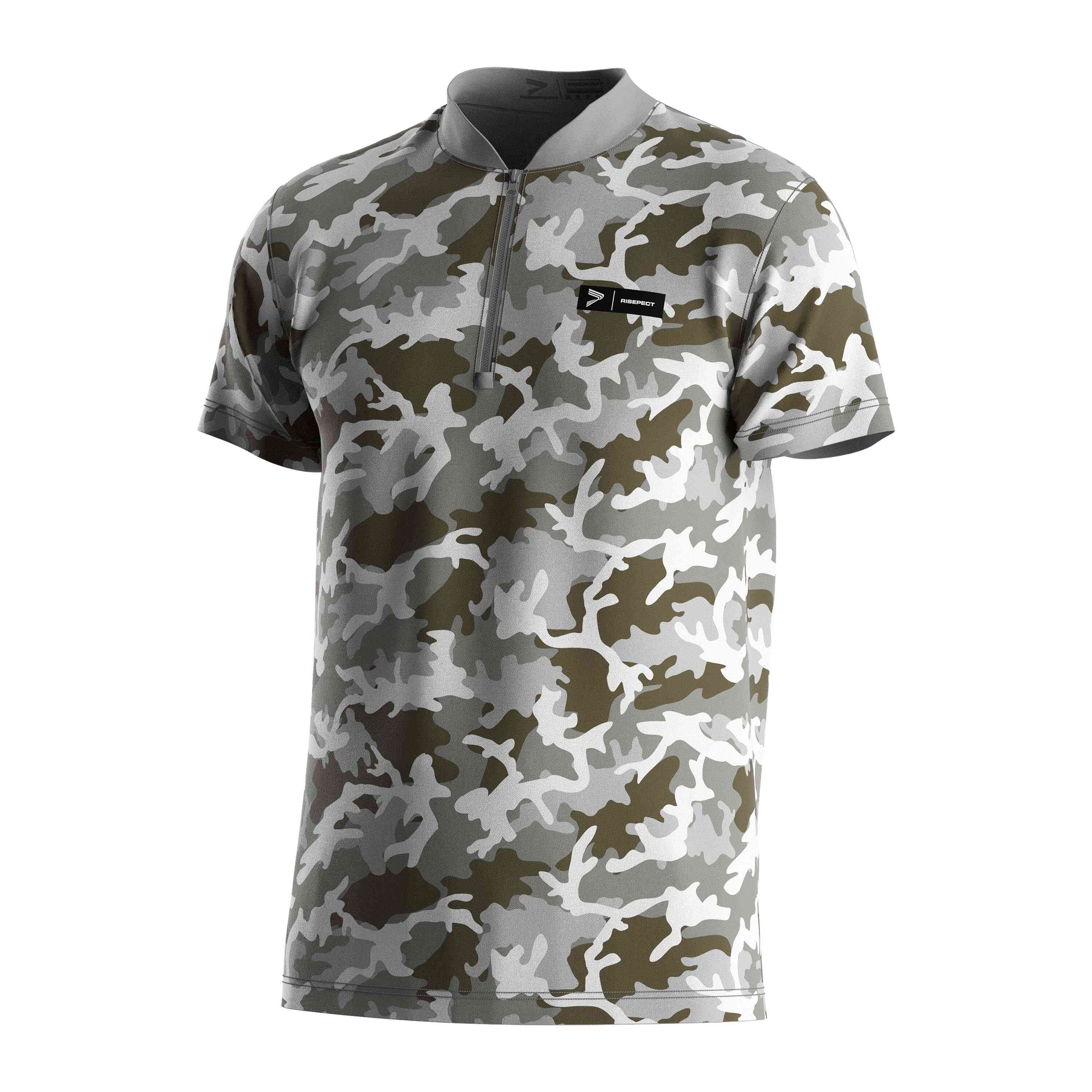 
                RISE cool golf shirts classic polo shirts camouflage 1/4 zip custom