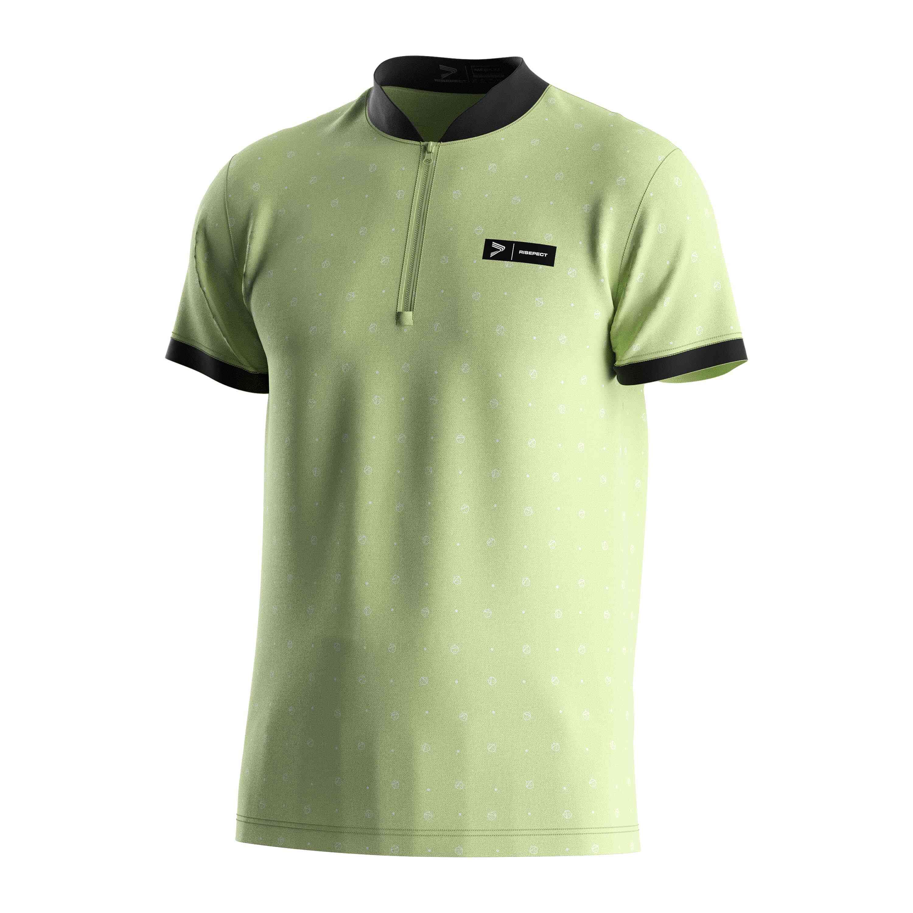 
                RISE custom polos classic polo shirts fruit green 1/4 zip  wholesale