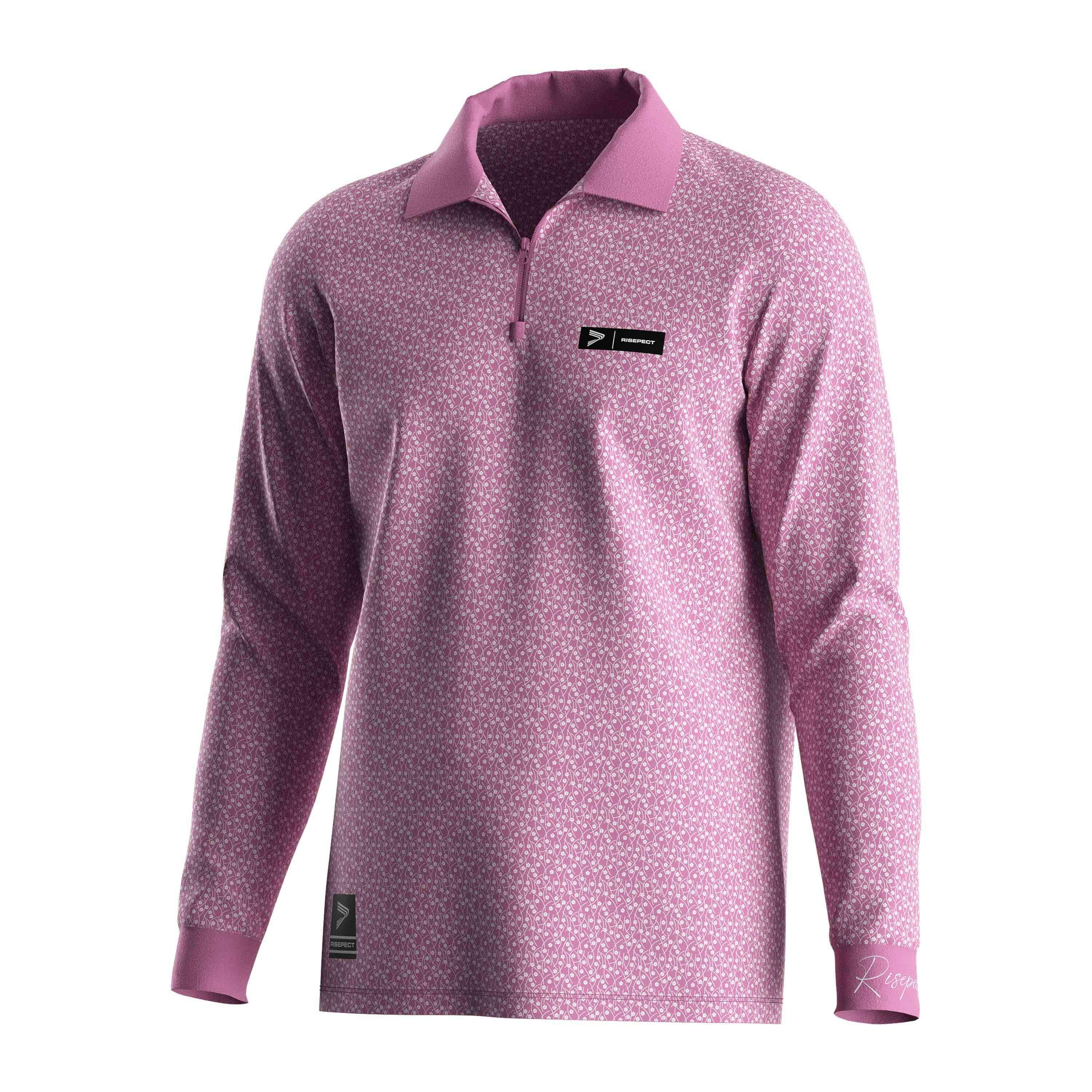 
                RISE 3xl polo shirts template pink zipper polo shirt