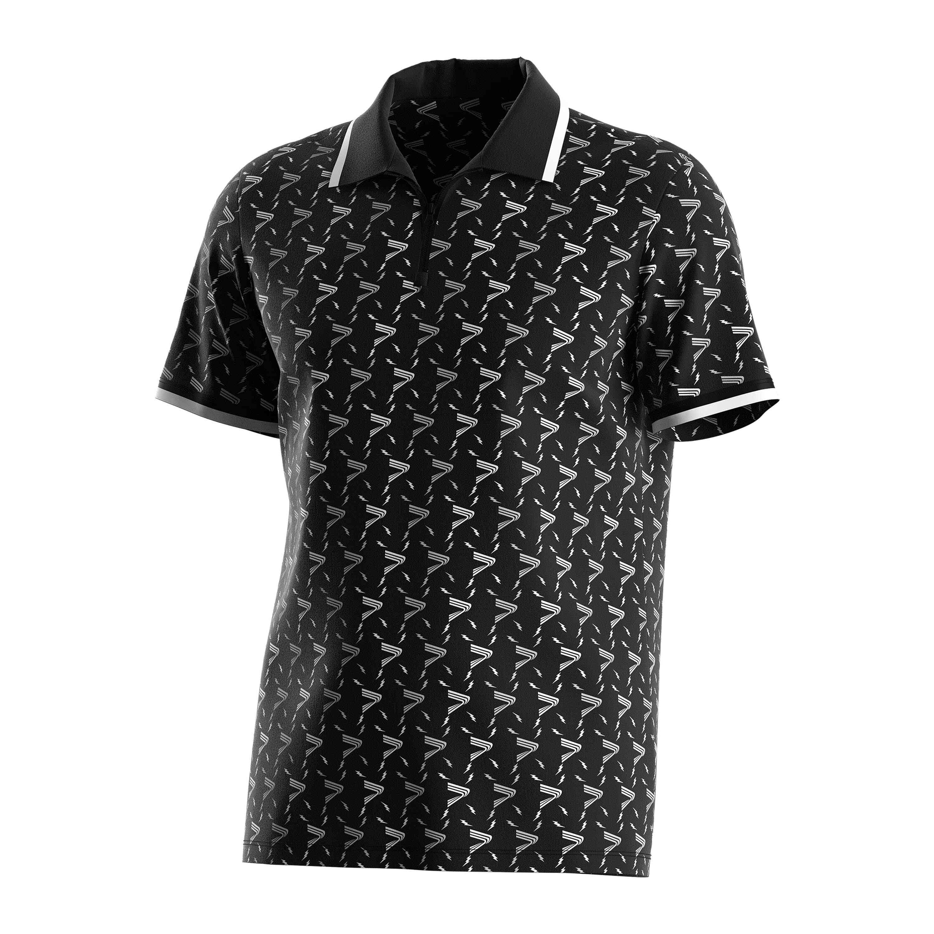 
                RISE polo style shirts wholesale classic zipper black logo polo shirt