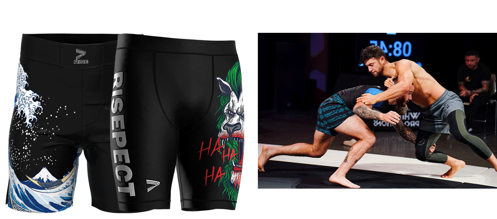 Rise No-Gi Training's Key Advantages-fight jiujitsu bjj shorts two green lion and wave mma shorts