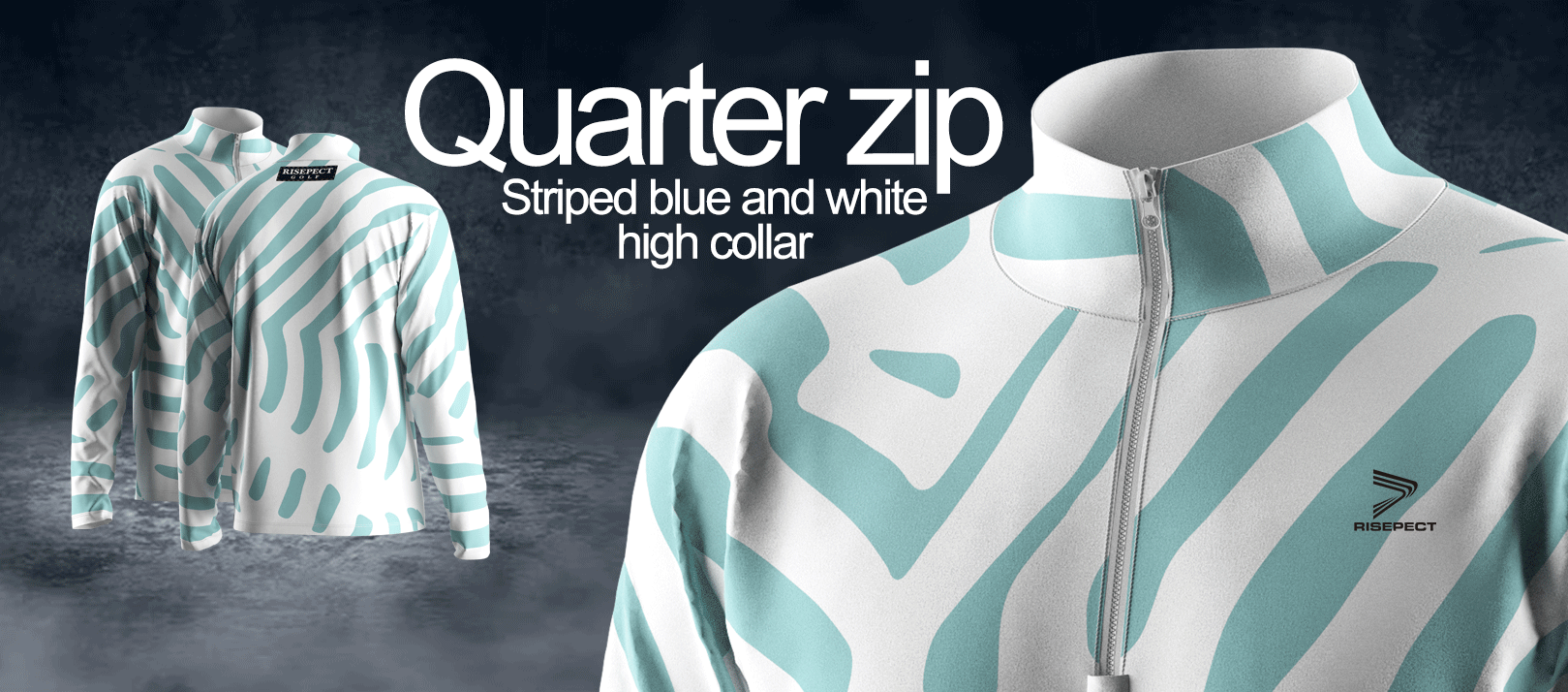 Q-zip wholesale striped blue and white high collar - what is a q-zip wholesale