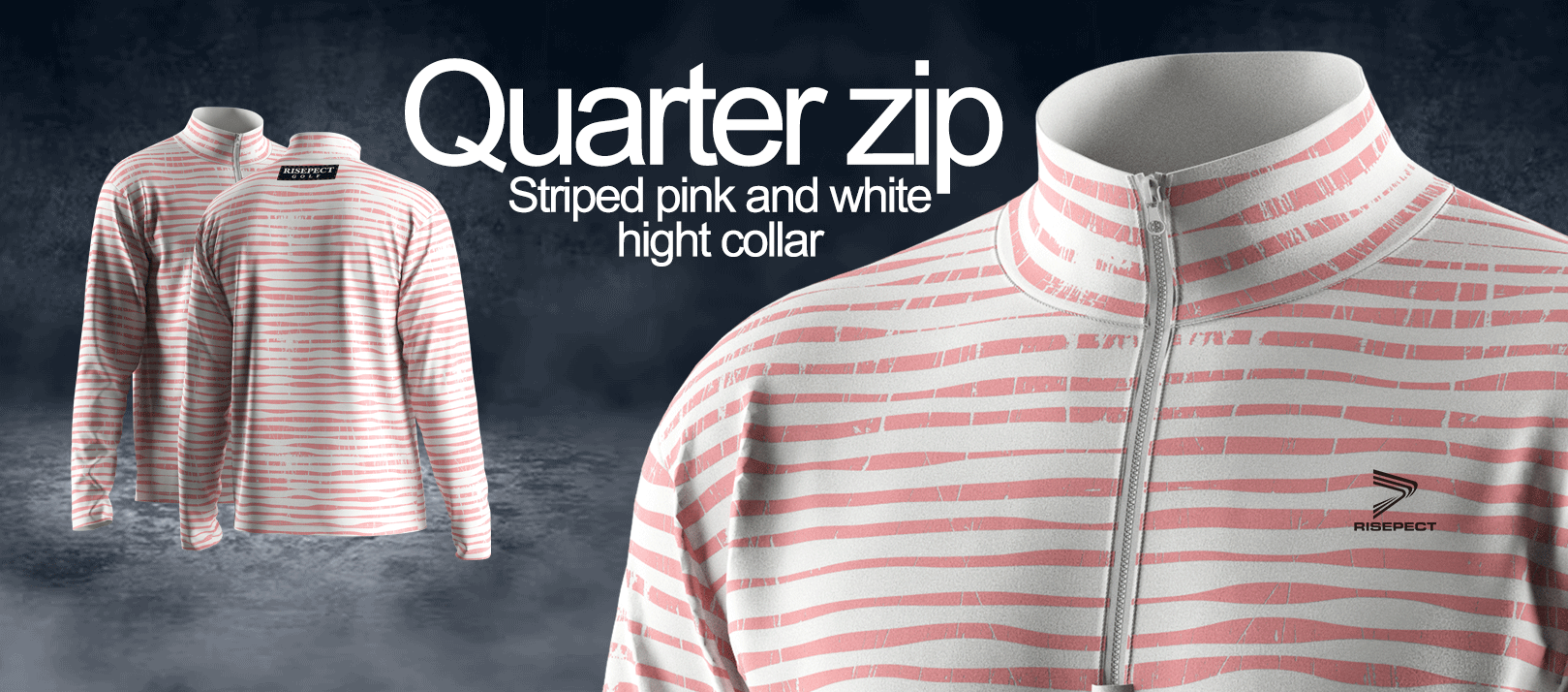 Q-zip wholesale striped pink and white high collar - what is a q-zip wholesale