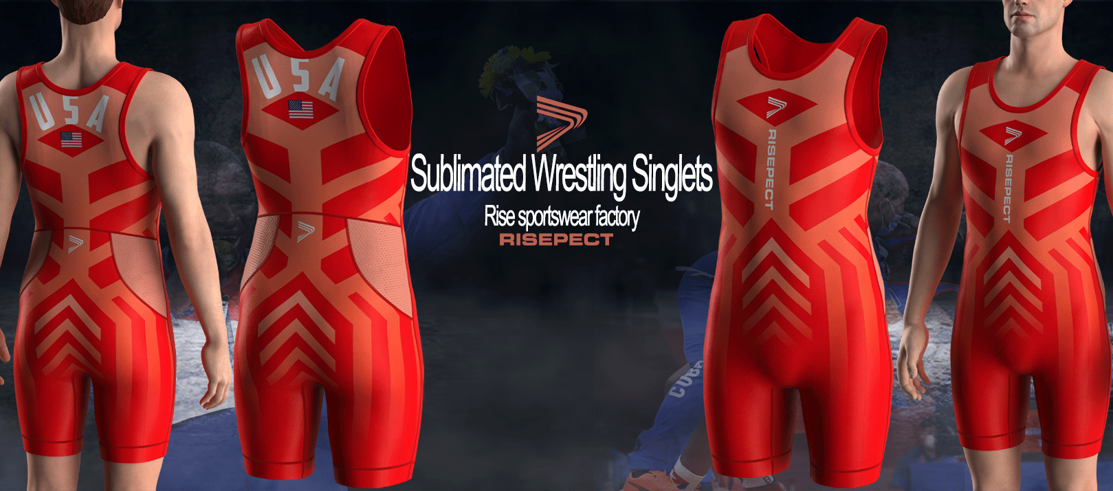 The red and orange USA sublimated Wrestling Singlets is the same one Mijaín López Núñez wore when he won gold at the 2024 Olympics