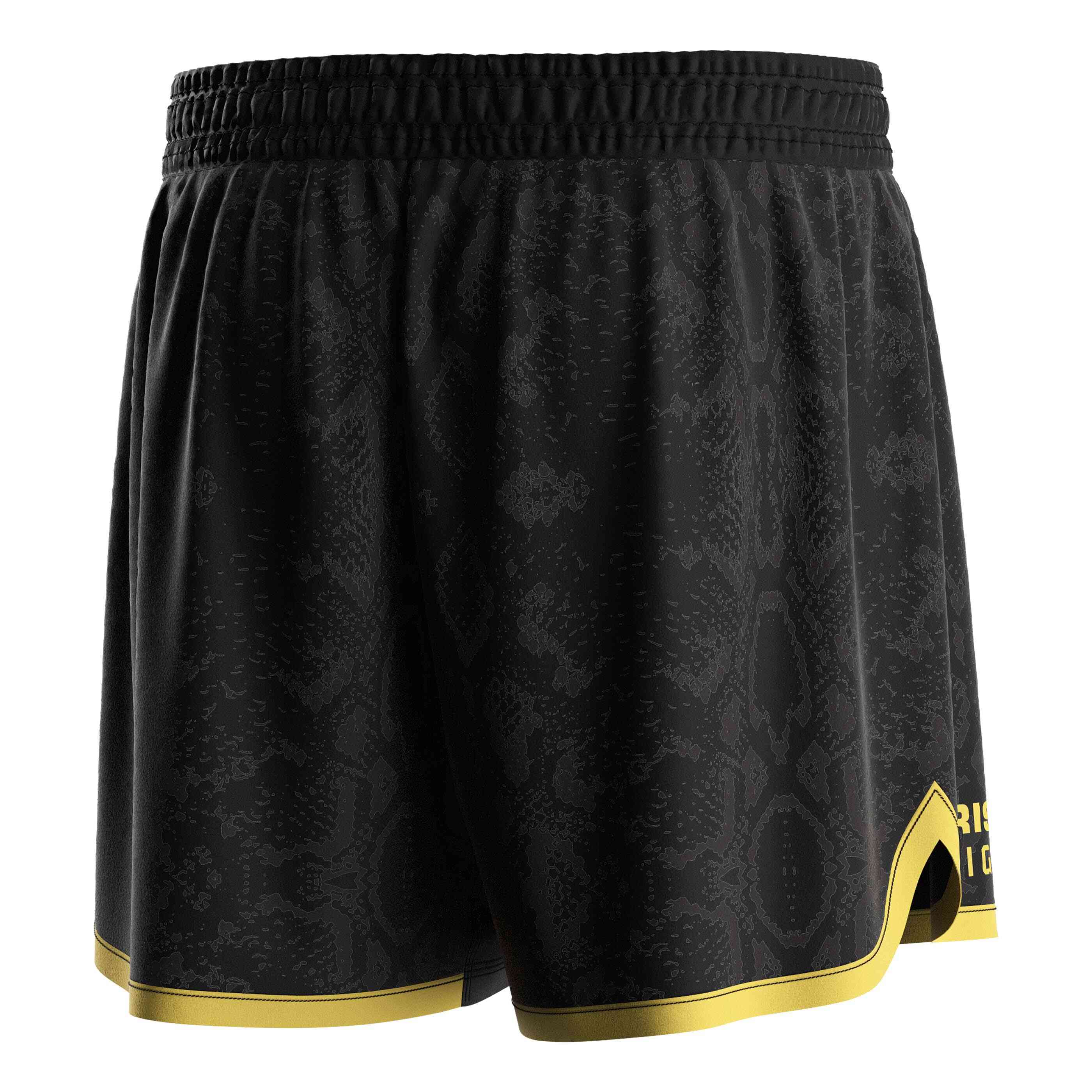 
                Rise fightwear BBJ MMA shorts gold python sublimation print male