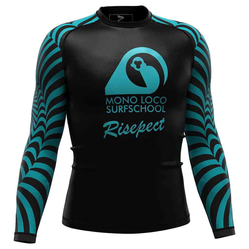 Surfing rash guards right front view