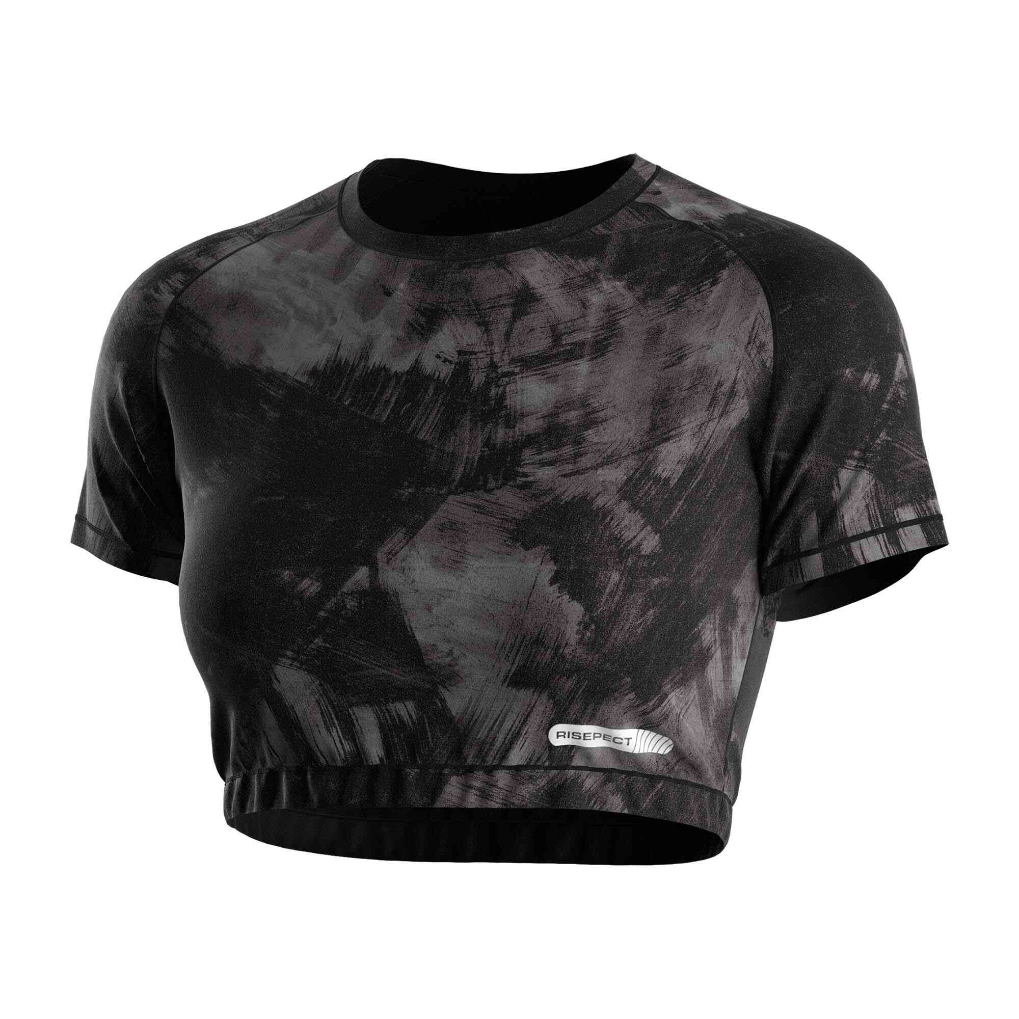 
                Rise athletic black camouflage women short sleeve crop compression shirts Risepect