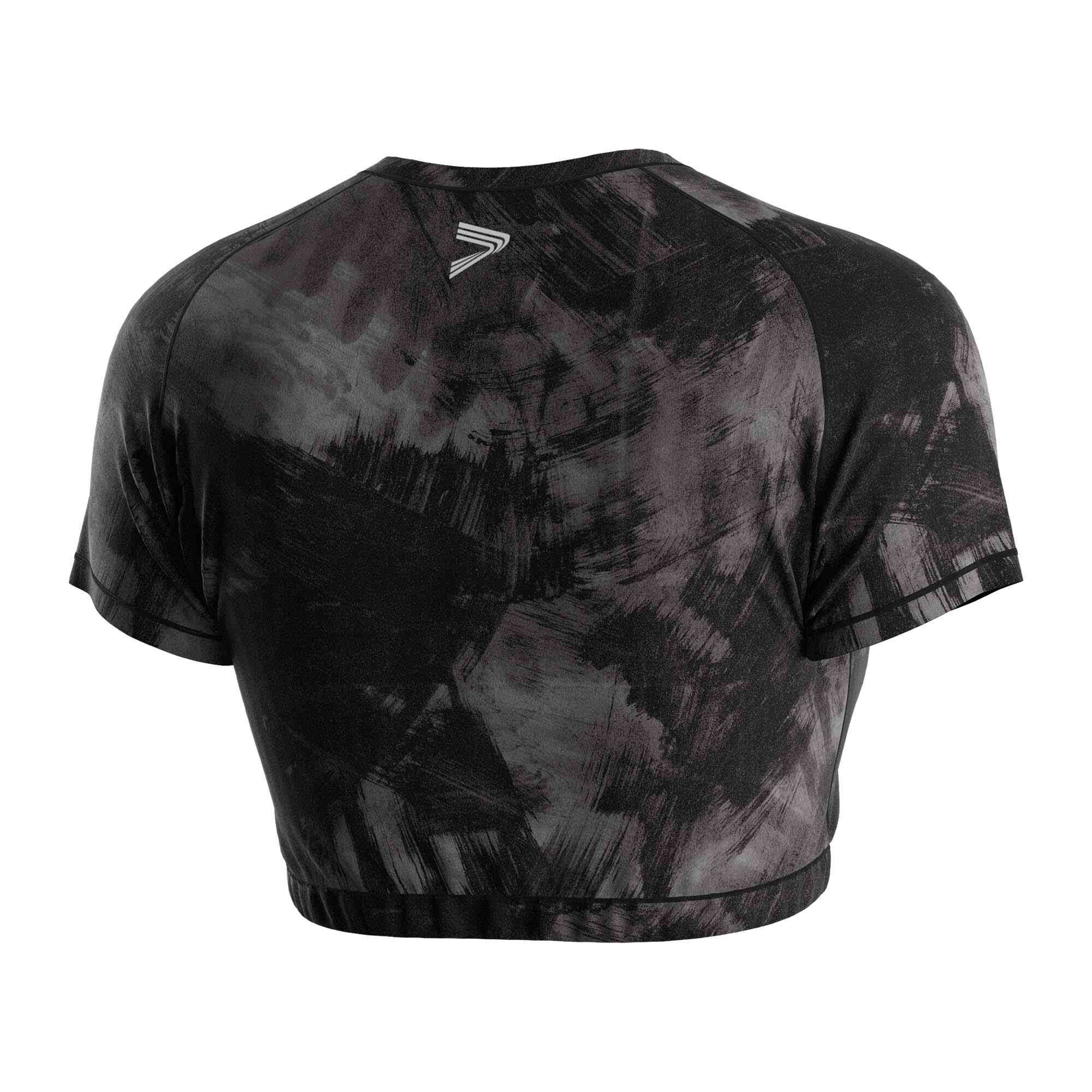 
                Rise athletic black camouflage women short sleeve crop compression shirts Risepect