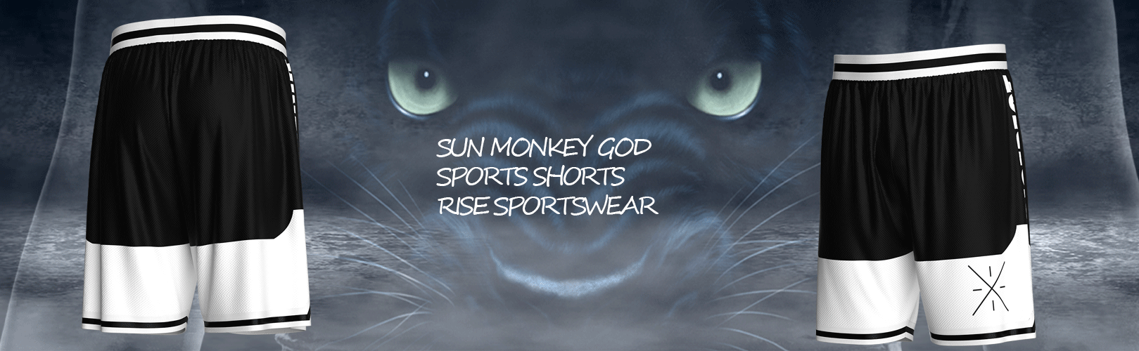 Sublimated Sun monkey god sports shorts wholesale custom