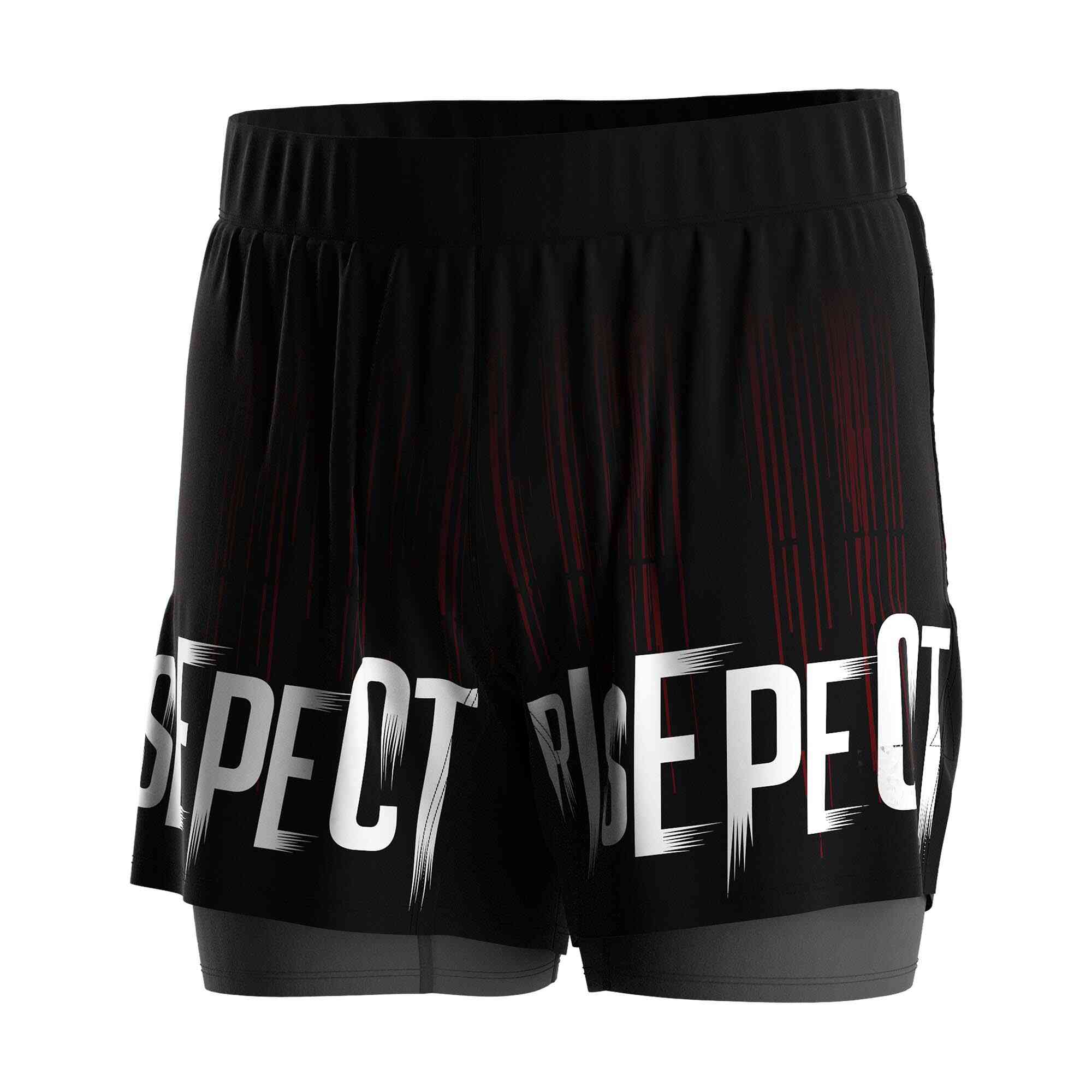 
                Rise athletic clothing black double shorts wholesale Risepect