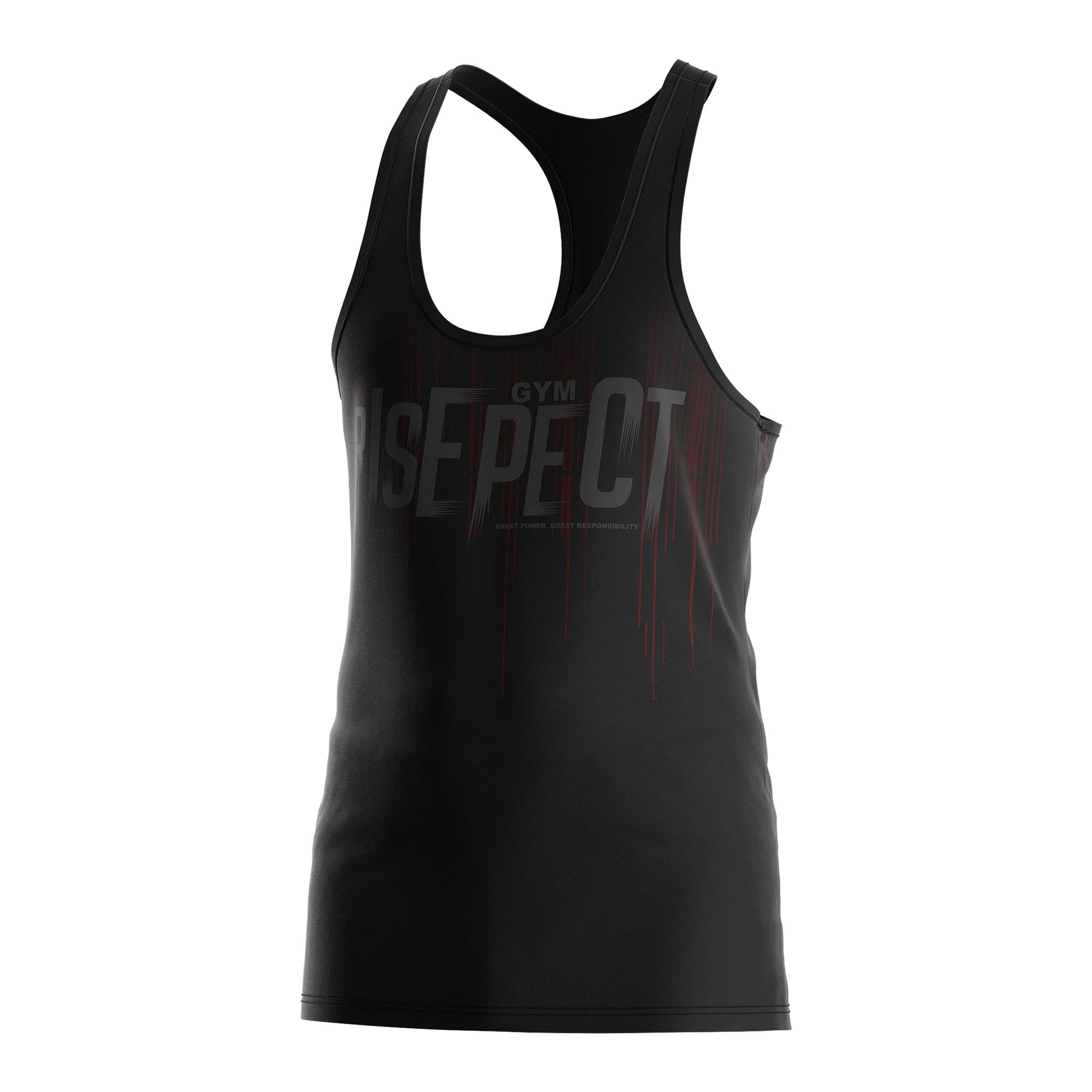 
                Rise athletic clothing black men stringers wholesale Risepect