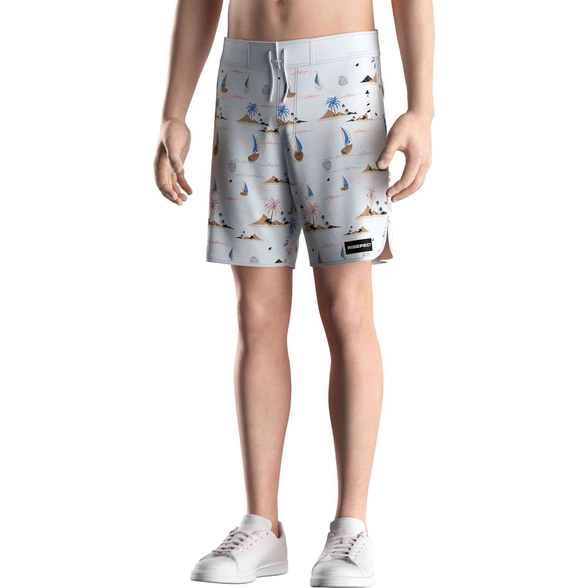 Sailboat Print Board Shorts
