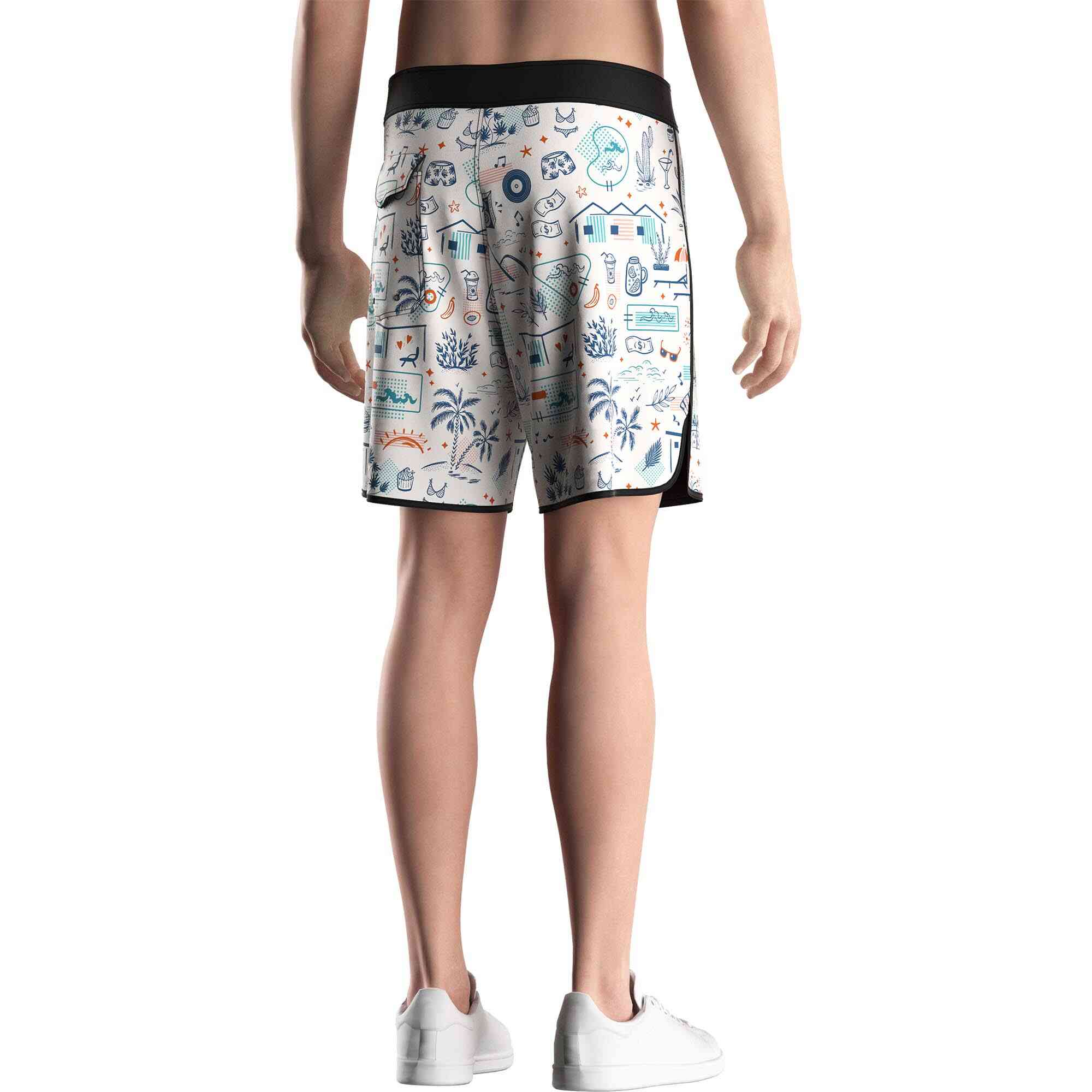 Men model in Rise swimwear 5 inch board shorts wholesale men party style back