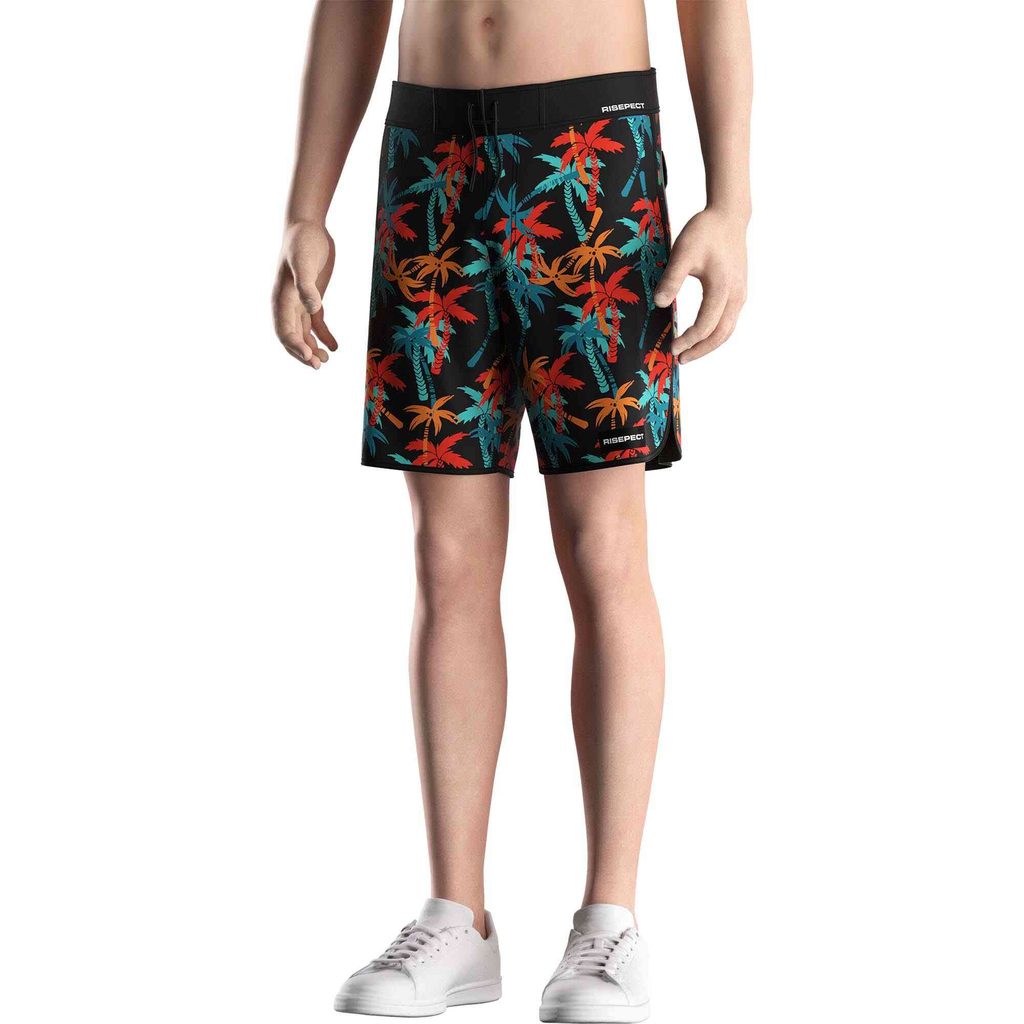 
                Brand Men's Board Shorts Quick-dry Elastic Waist Neon Forest Surfing