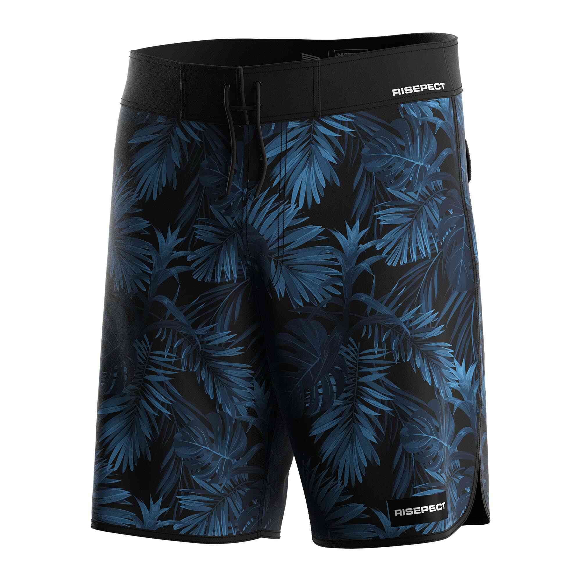 
                Men's Surf Board Shorts Blue Leaf Custom Lightweight Shorts Supplier