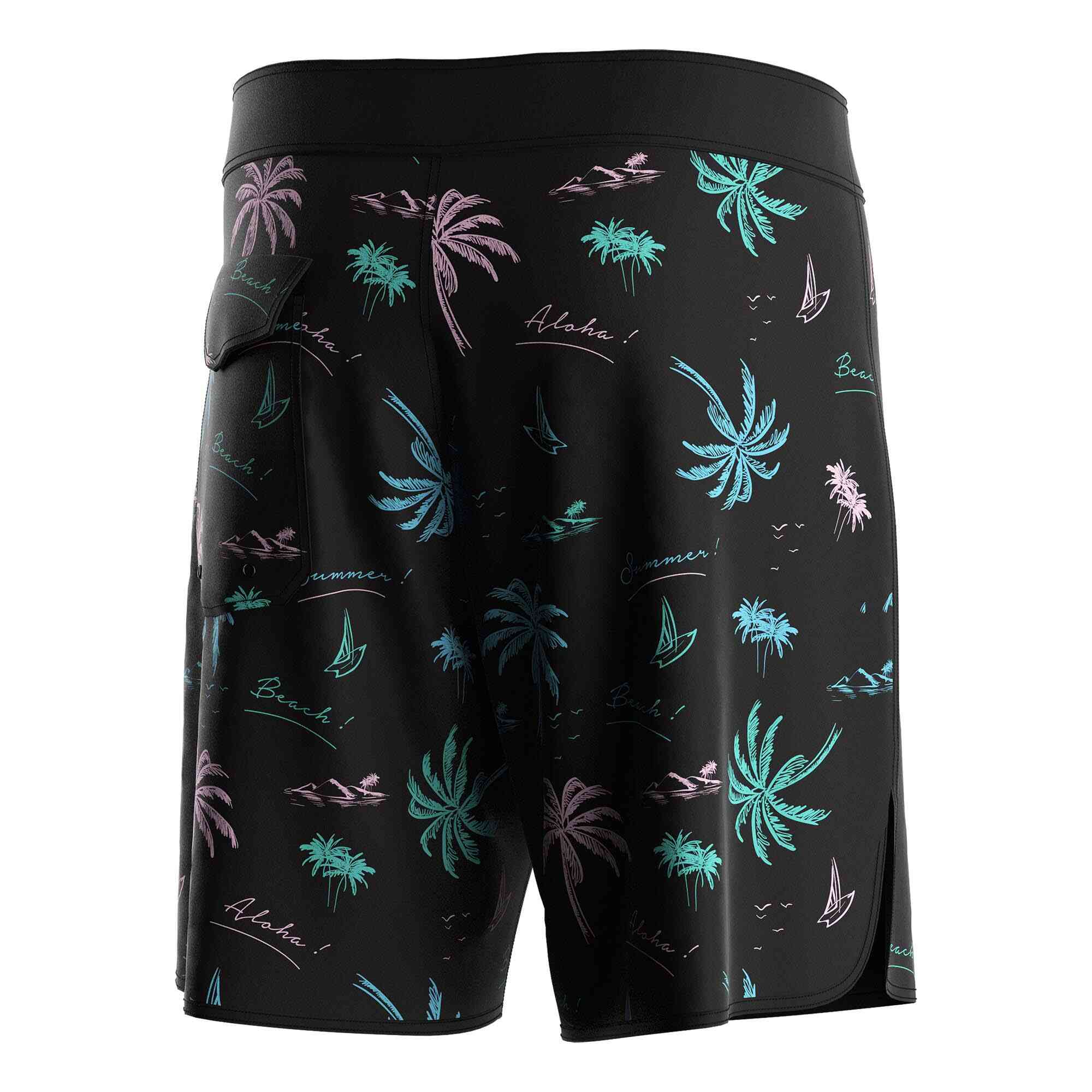 
                Rise Swimwear Board Shorts Neon Trees Print Wholesale Men Surf