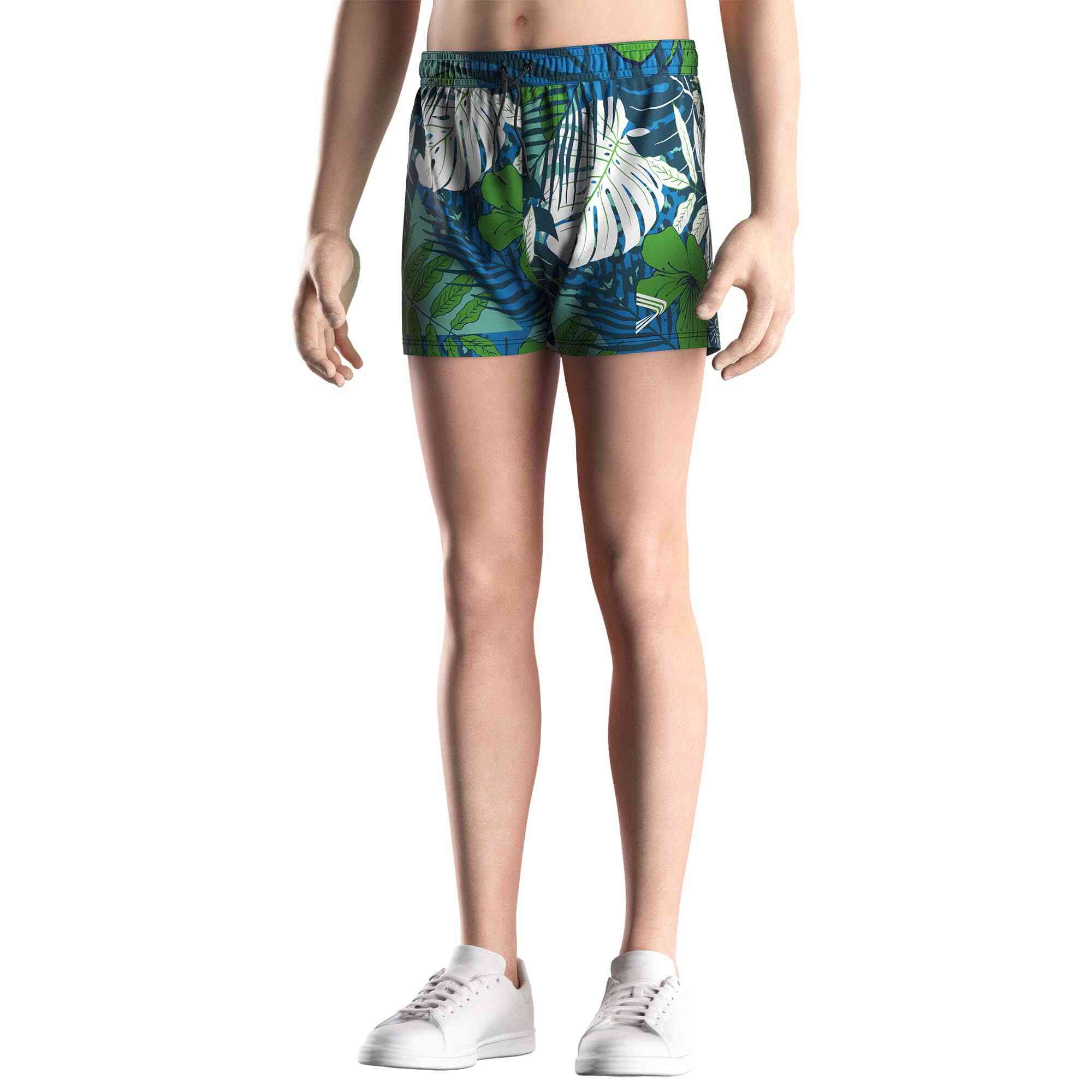 Male model in Rise swimwear wholesale swim shorts 3inch men summer tropical front