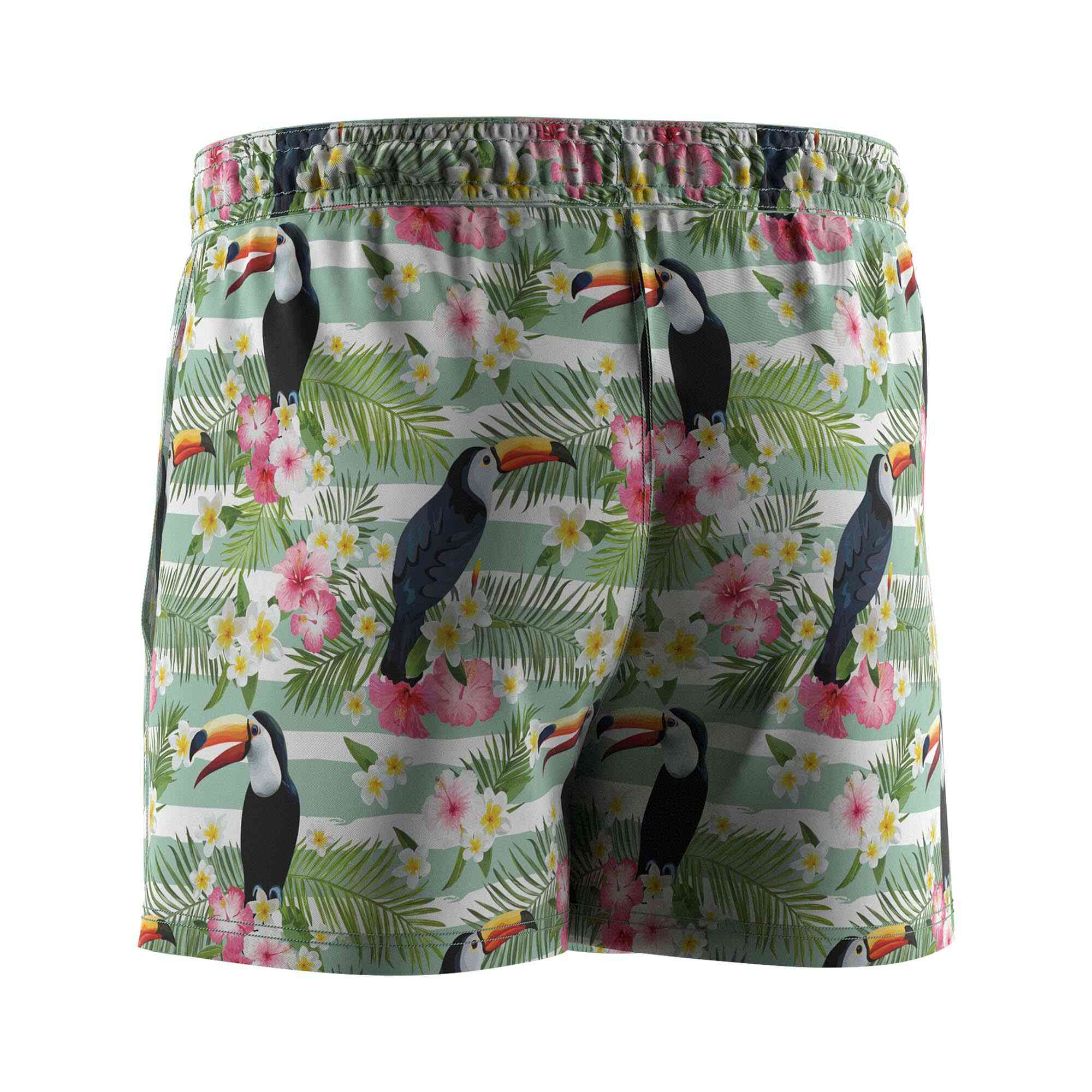 
                Rise swimwear wholesale 3inch mens swim trunks pelicans flowers