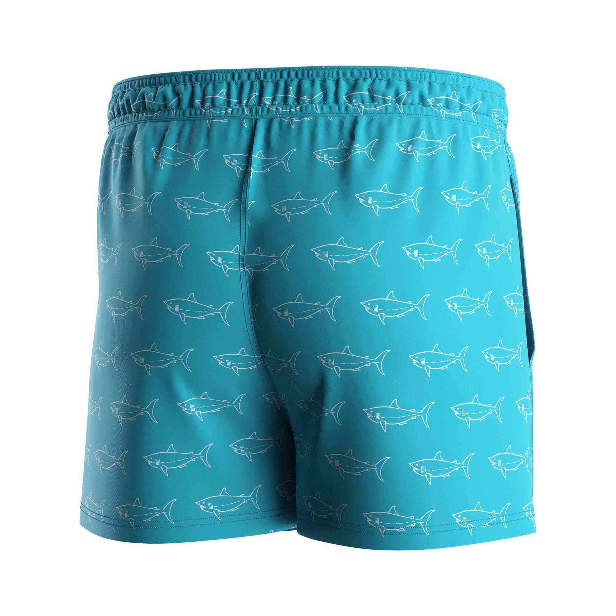 
                Rise swimwear wholesale 3inch swim trunks men many fishes blue