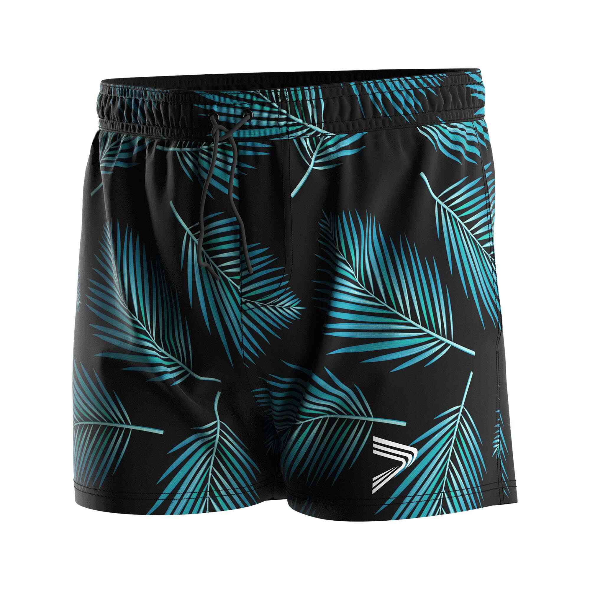 
                Rise swimwear wholesale 3inch swimming shorts hawaiian men leaves glowing alone