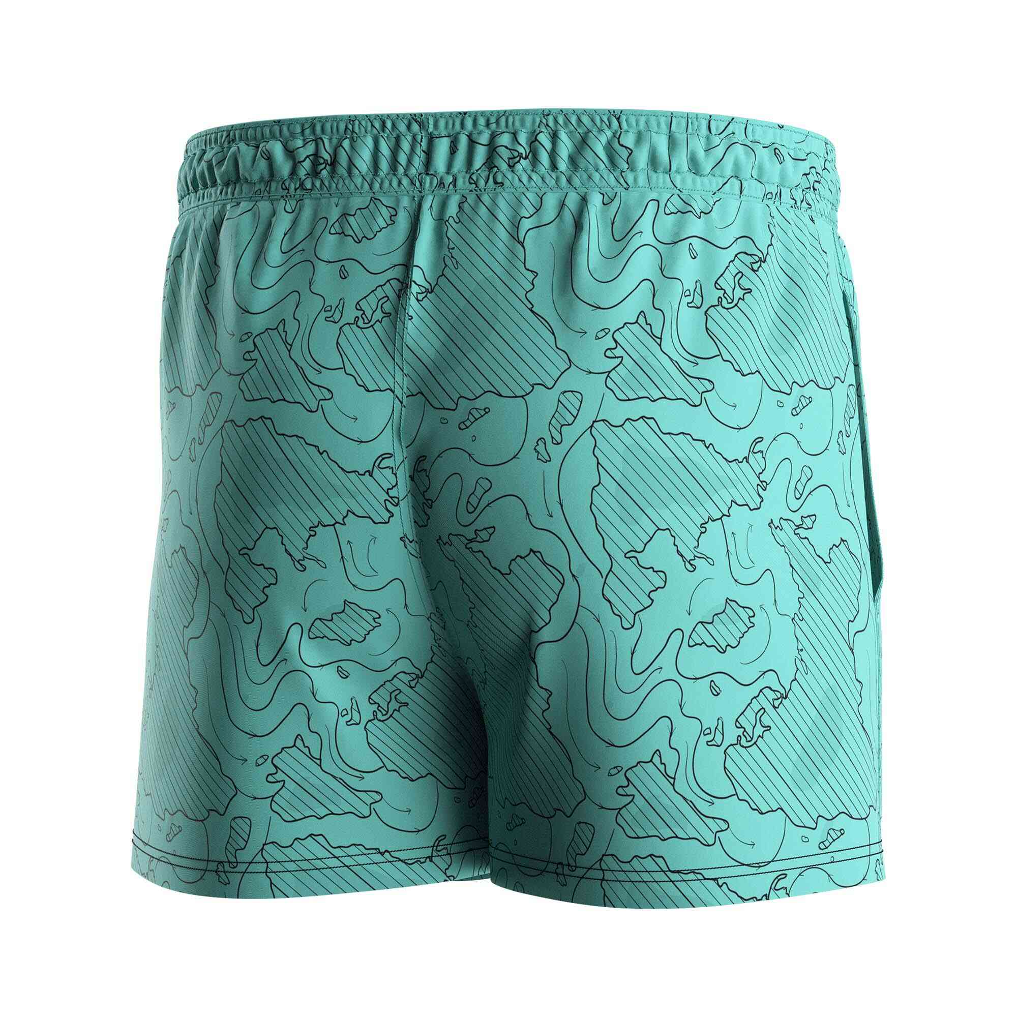 
                Rise swimwear wholesale men's swim trunks 3 inch inseam sea area drawing