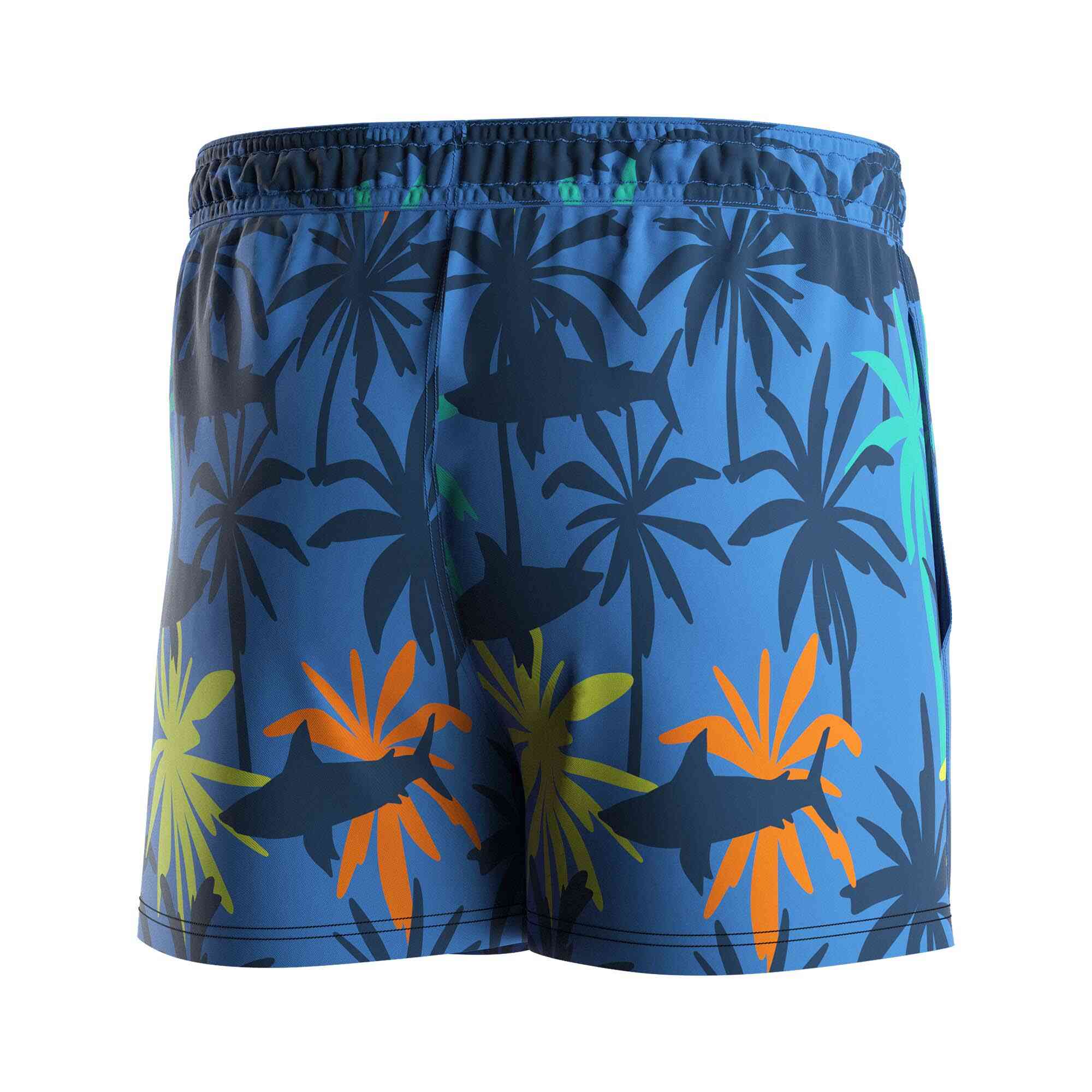 
                Rise swimwear wholesale mens 3 inch inseam swim trunks colorful island scenery