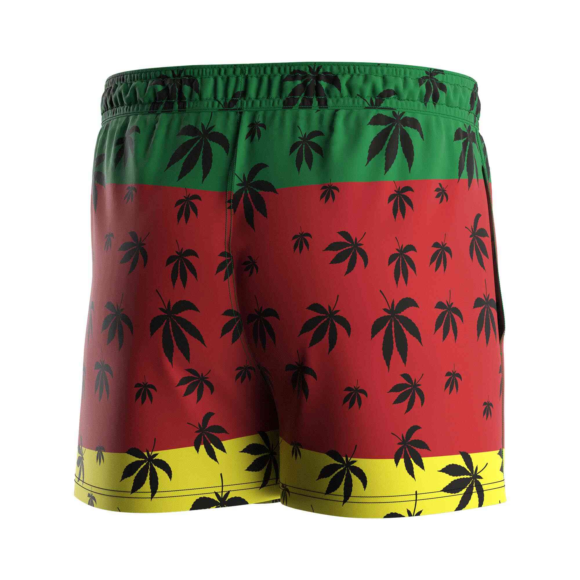 
                Rise swimwear wholesale mens swim trunks 3 inch inseam green red yellow trees