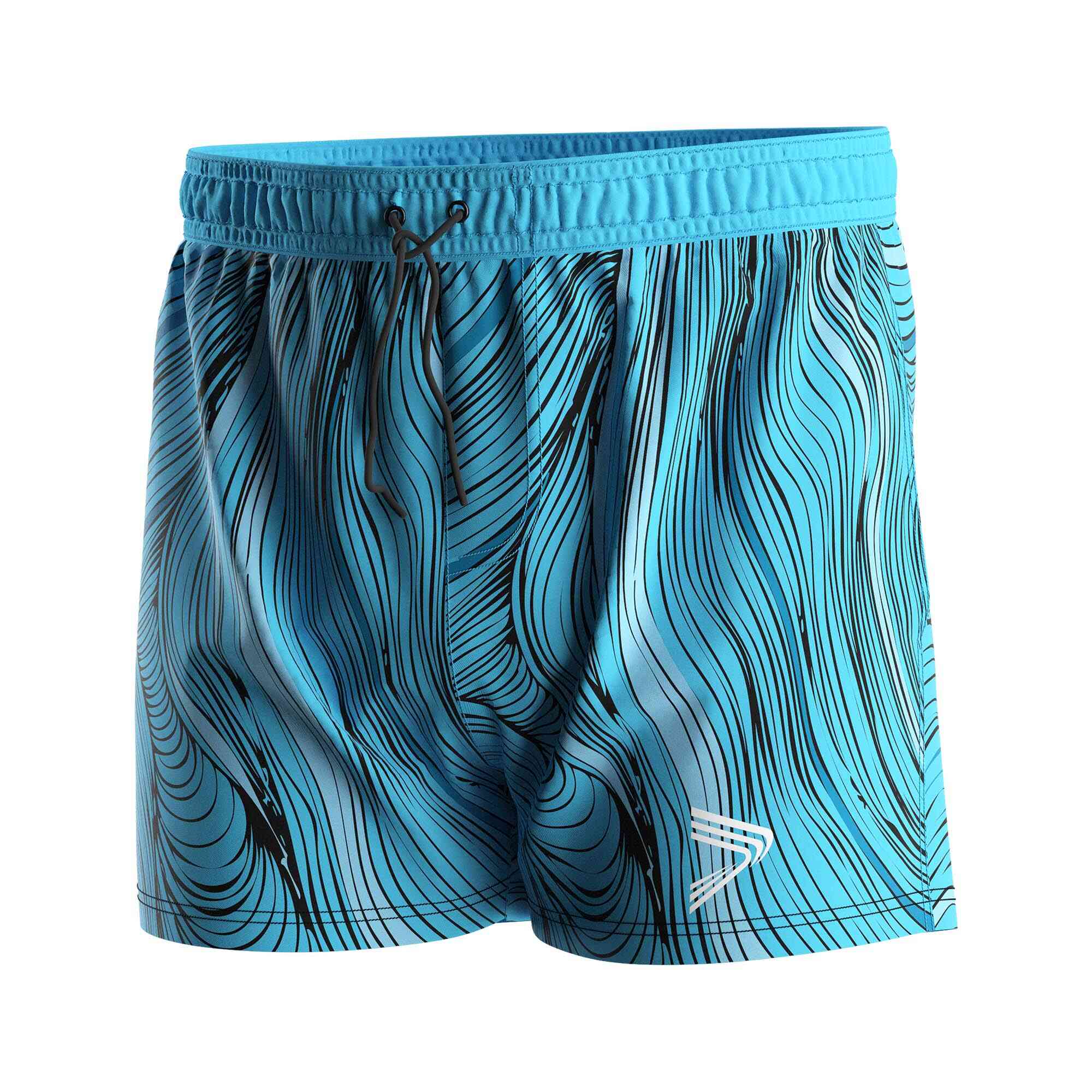 
                Rise swimwear wholesale swim trunks 3 inch men blue water grass