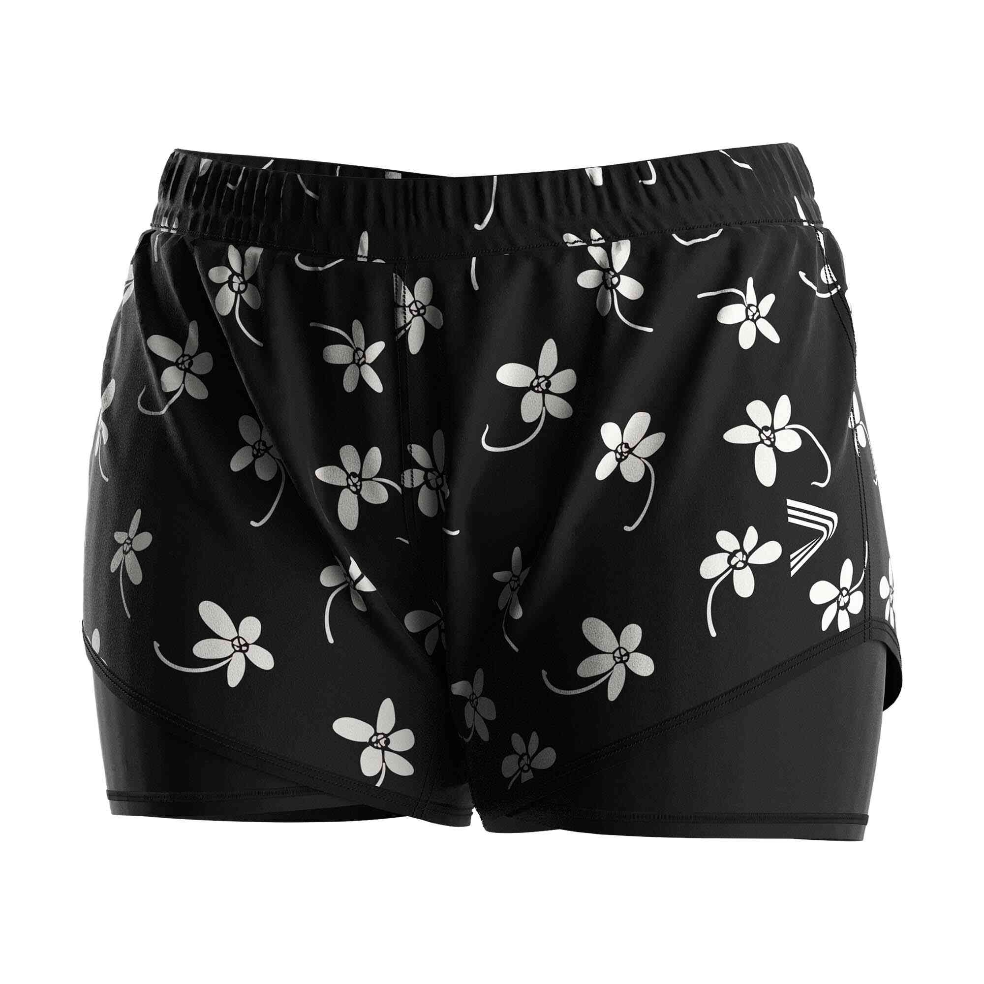 
                Black Retro Double-layer Swim Shorts for Women Wholesale Producer