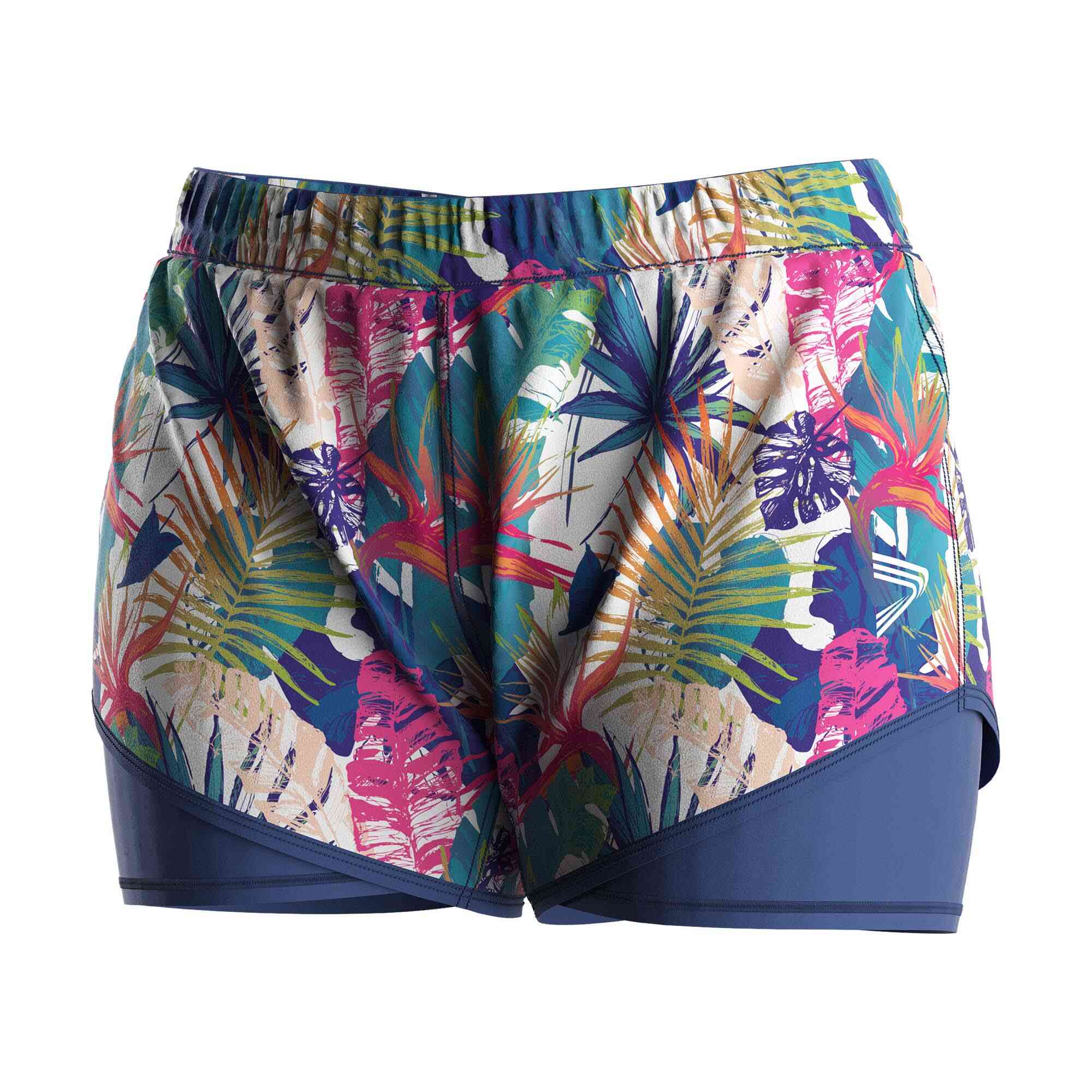 
                Tropical Print 2 in 1 Swim Shorts Custom Bulk Orders for Women's Teams