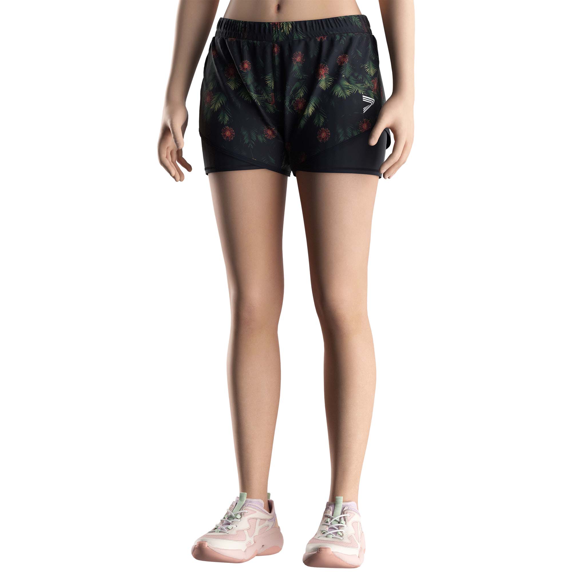 
                Night Jungle Print Board Double Shorts Sublimation Women Swim Trunks