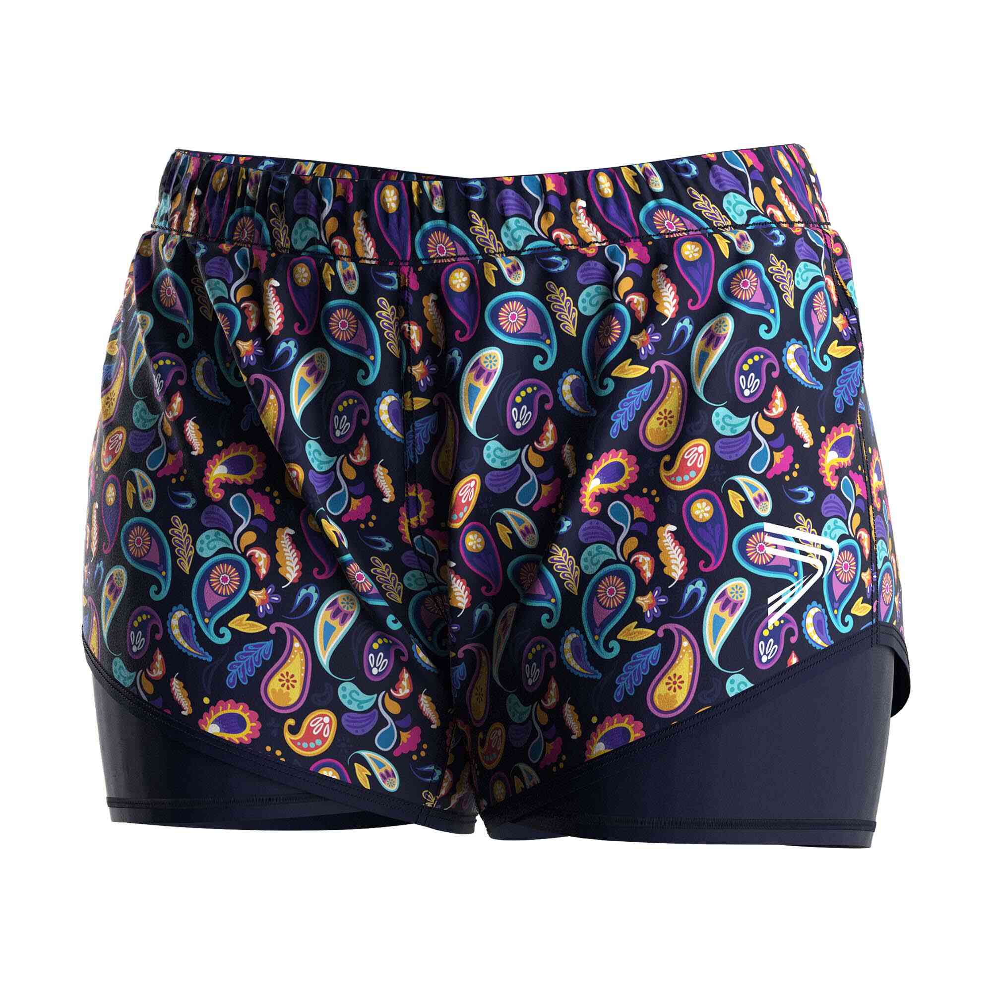 
                Purple Seaweed Print 2-in-1 Swim Shorts Customizable for Female Teams