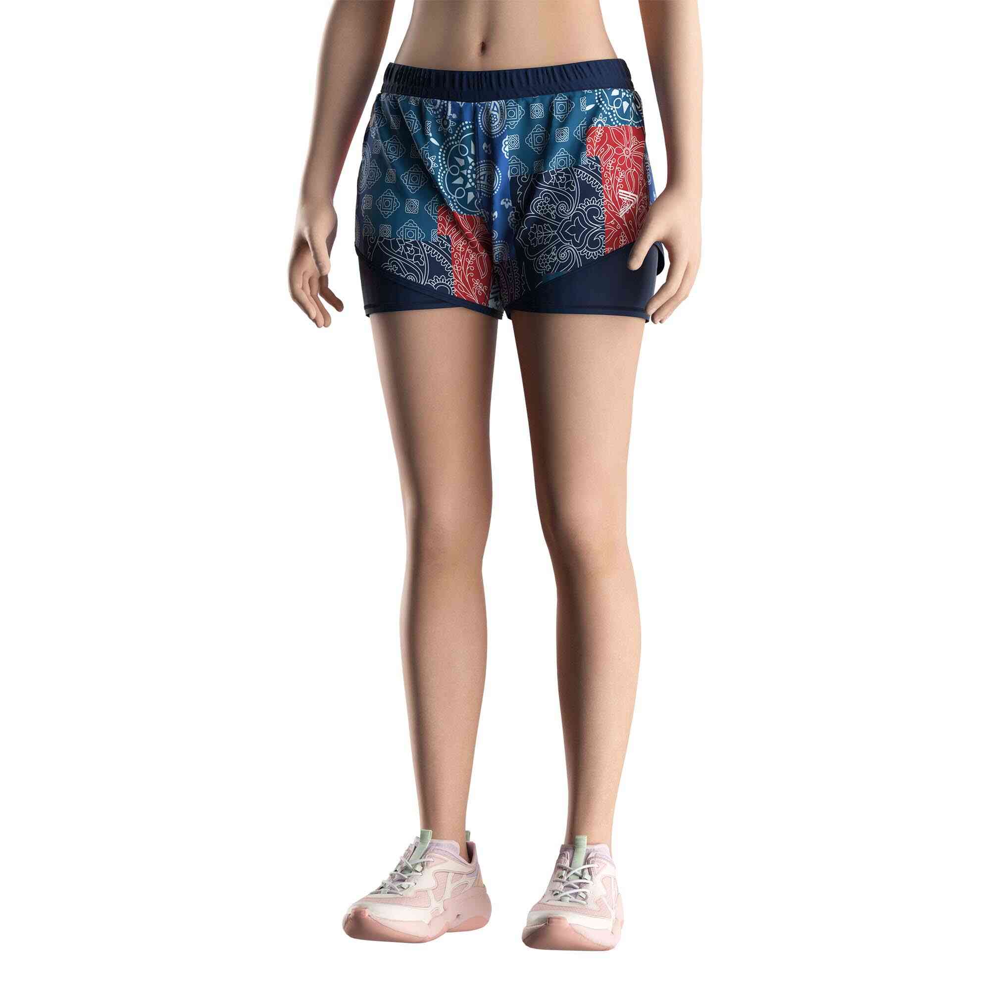 
                Color-blocked Retro Double Swim Trunks Supplier for Female Athletes