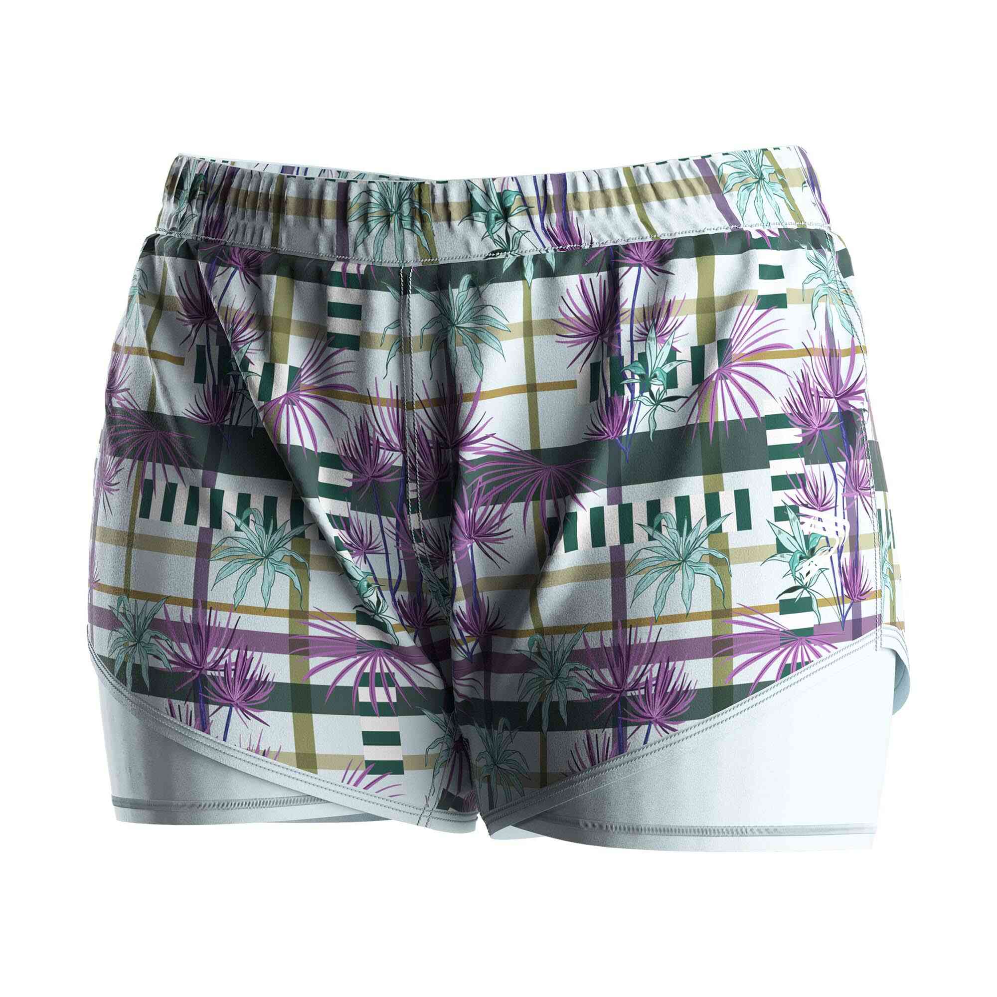 
                Retro Purple Double Boardshorts Wholesale Swim Trunks for Ladies