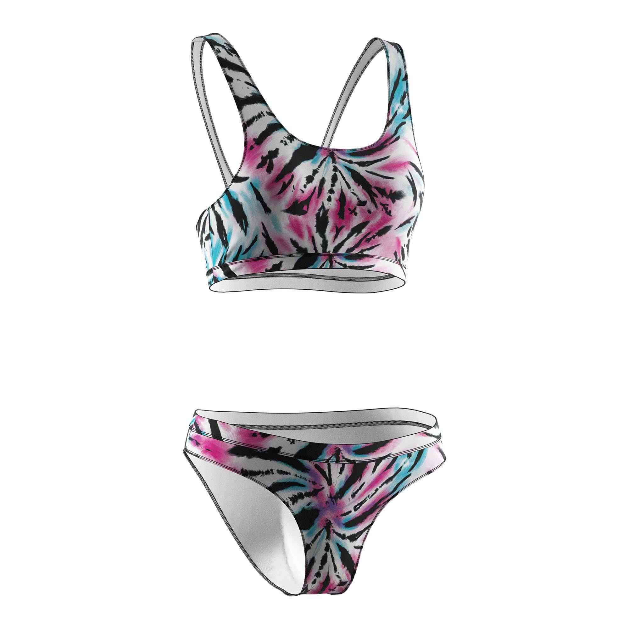 Rise swimsuits bathing suit wholesale women psychedelic sexy front view