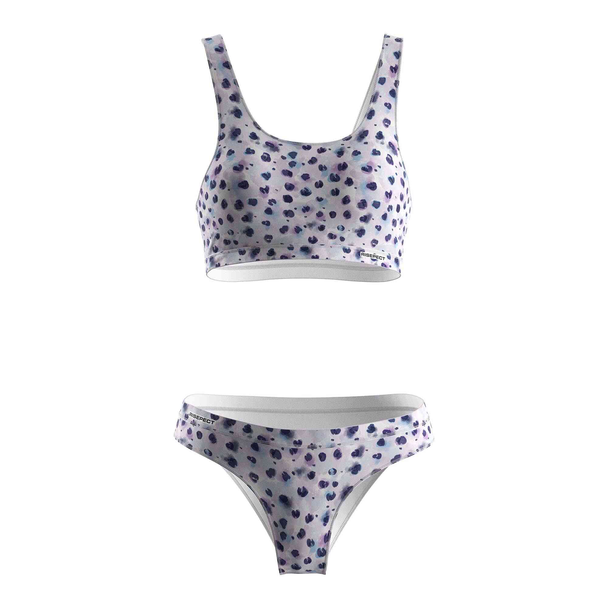 
                Rise swimwear purple polka dot sublimated swim suits