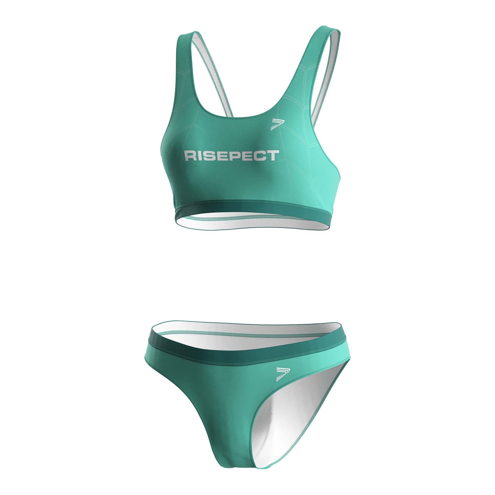 Rise swimsuits green beautiful sublimated monikini front view