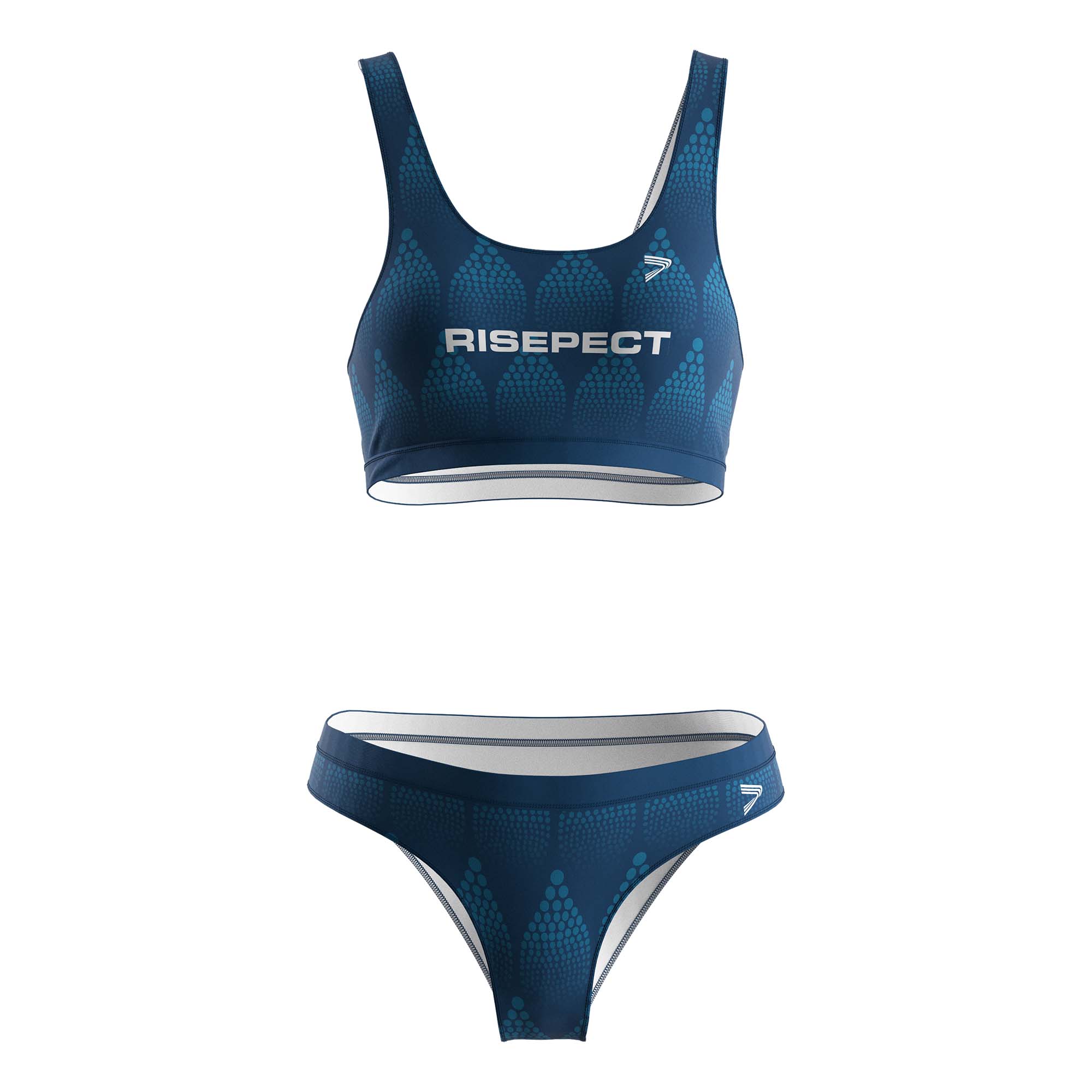 
                Rise swimwear blue petal sublimated swim suits