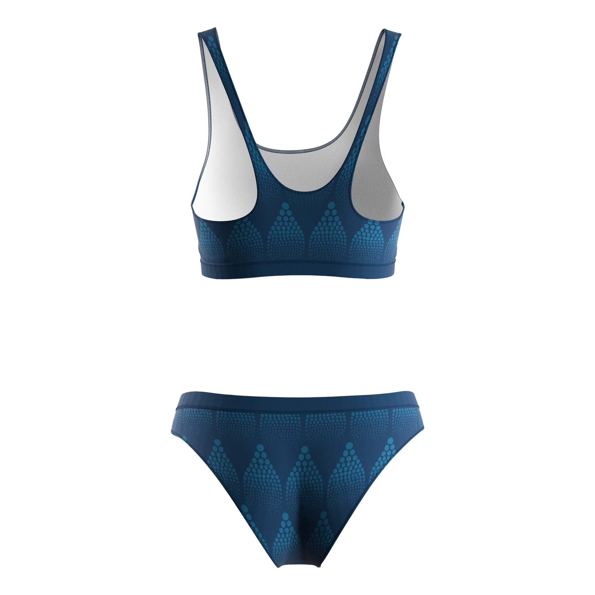 
                Rise swimwear blue petal sublimated swim suits