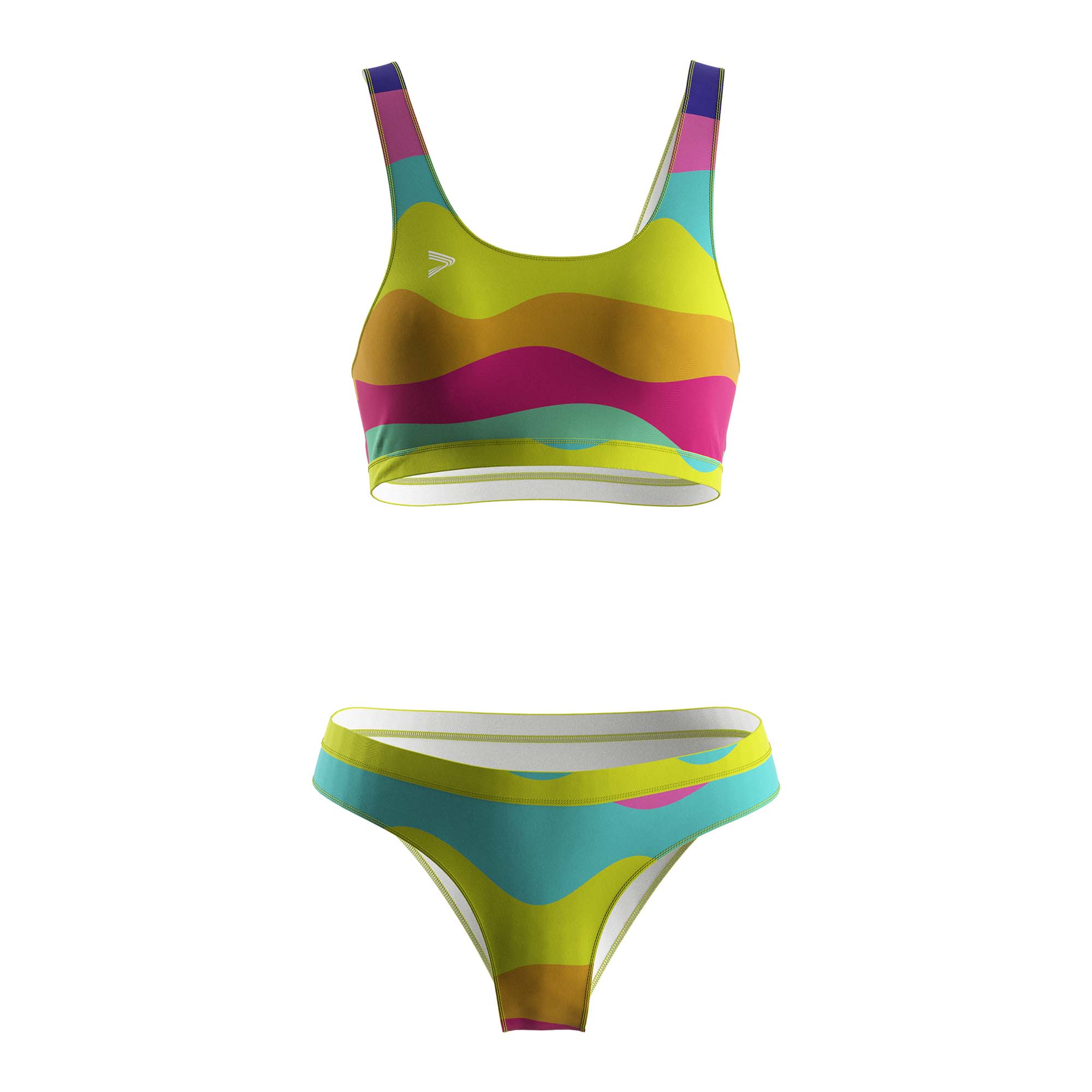 
                Rise swimwear rainbow women tankini swimsuits supplier