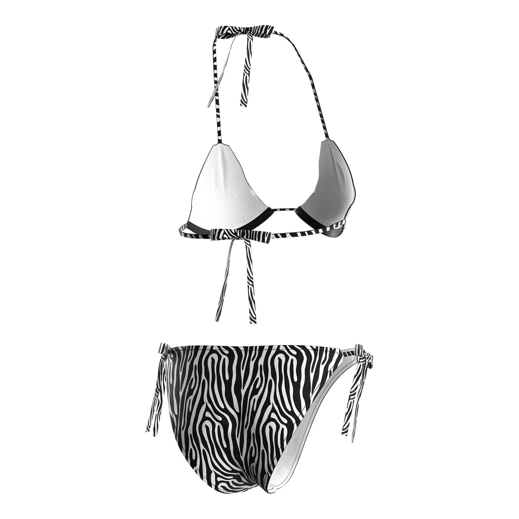 Wholesale custom zebra string bikini bottoms and top Rise bikini supplier back view