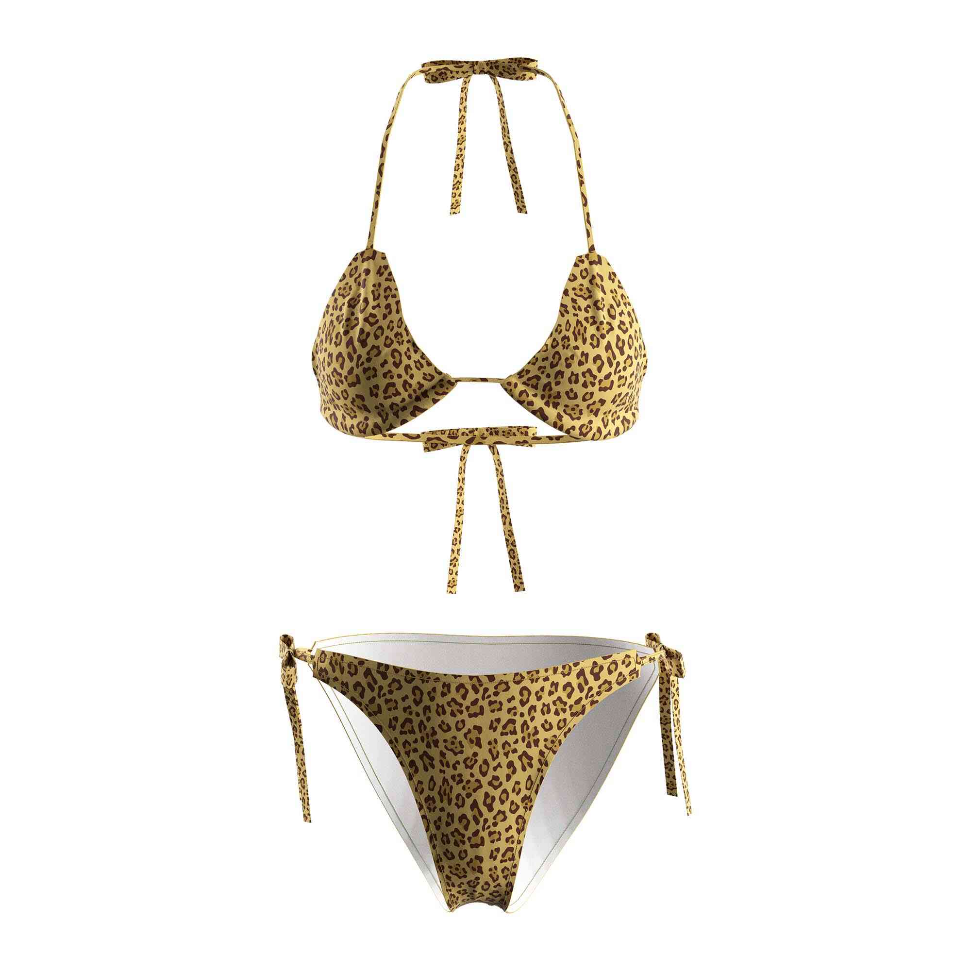
                Wholesale Adjustable String Bikini Custom Rise Leopard Bikini Supplier