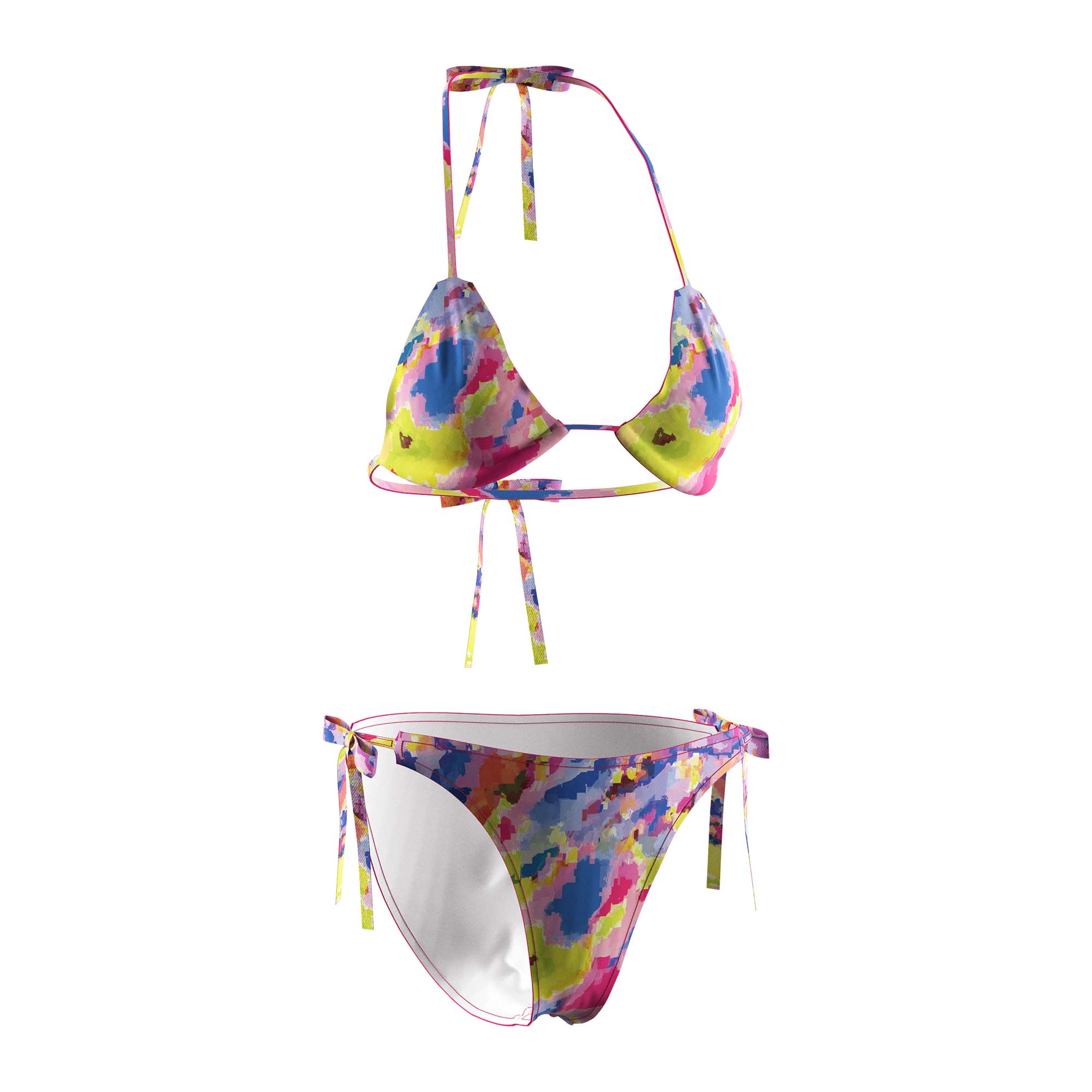 tie-dye string bikini top plus size front view