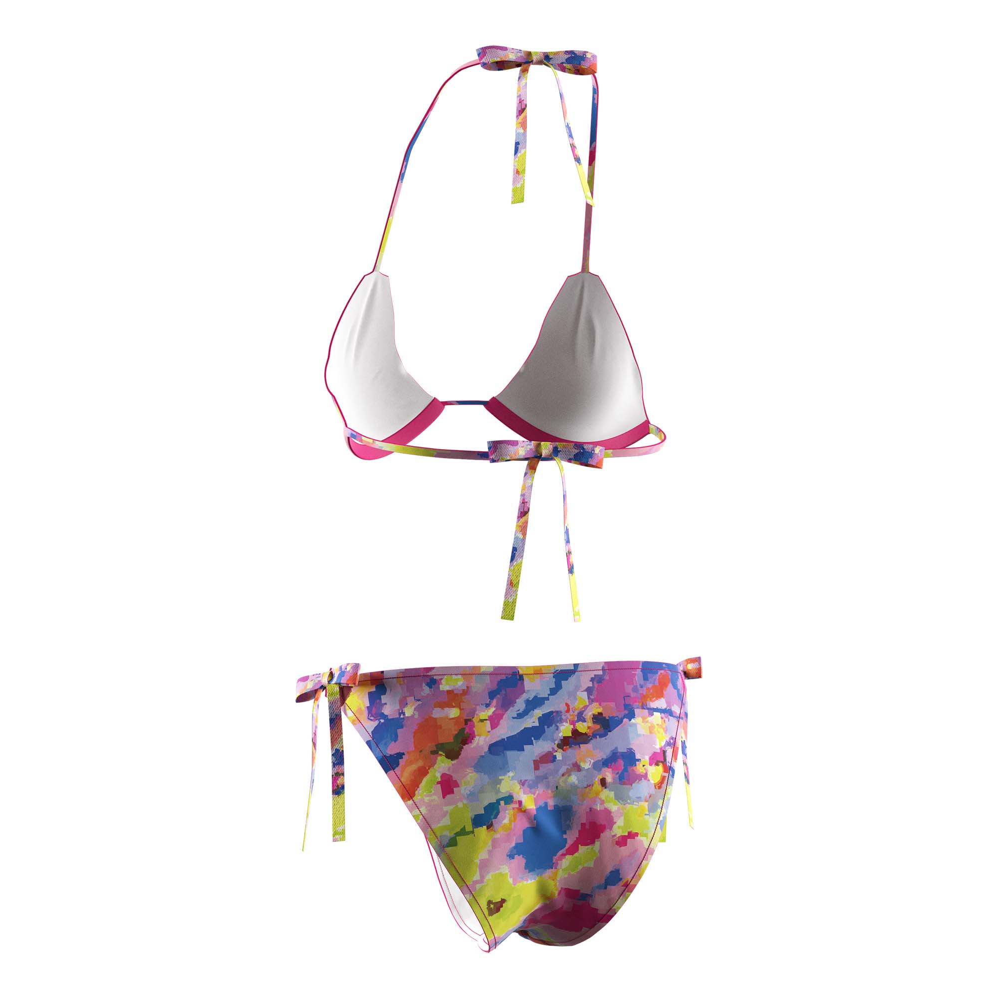 tie-dye string bikini top plus size back view