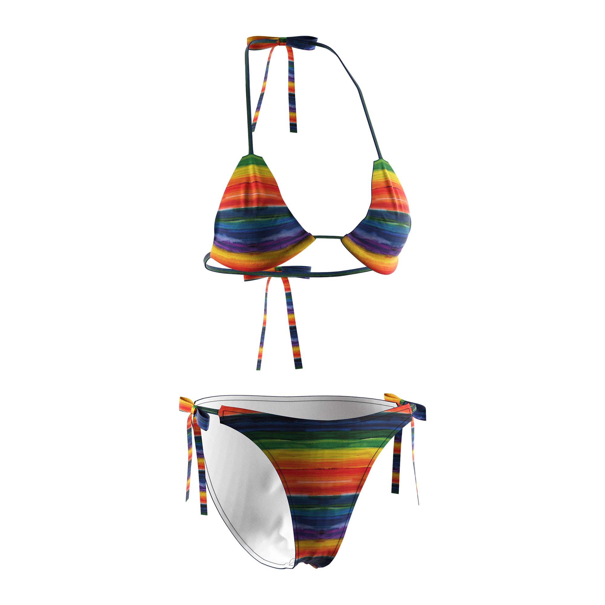 rainbow xl string bikini front view