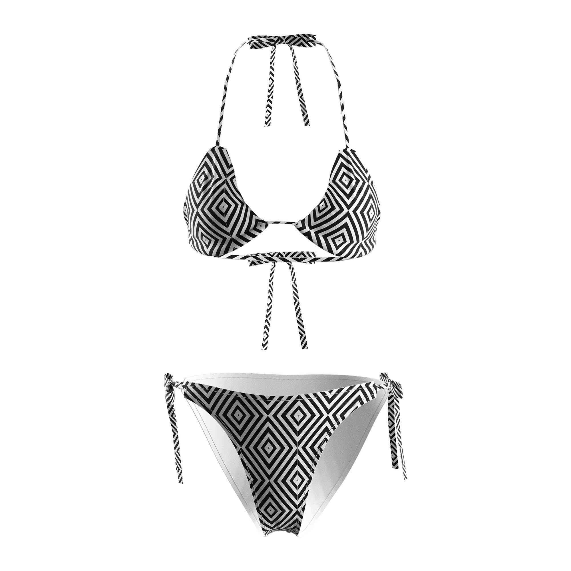 
                String Bikini Xl Black Prismatic Print Bikini Wholesale Supplier
